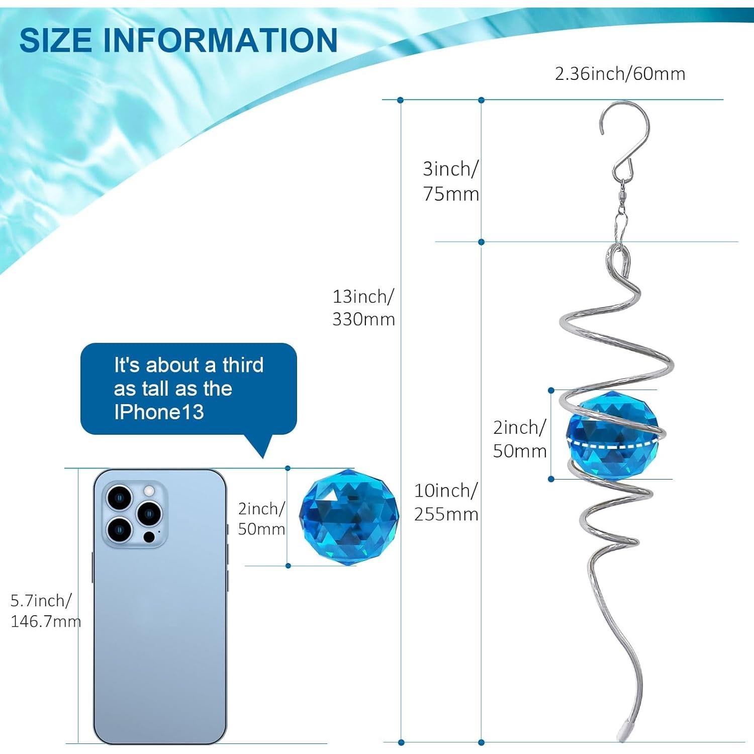 Esfera de Observación Eiryhope Cristal Azul Pavo Real 33 cm