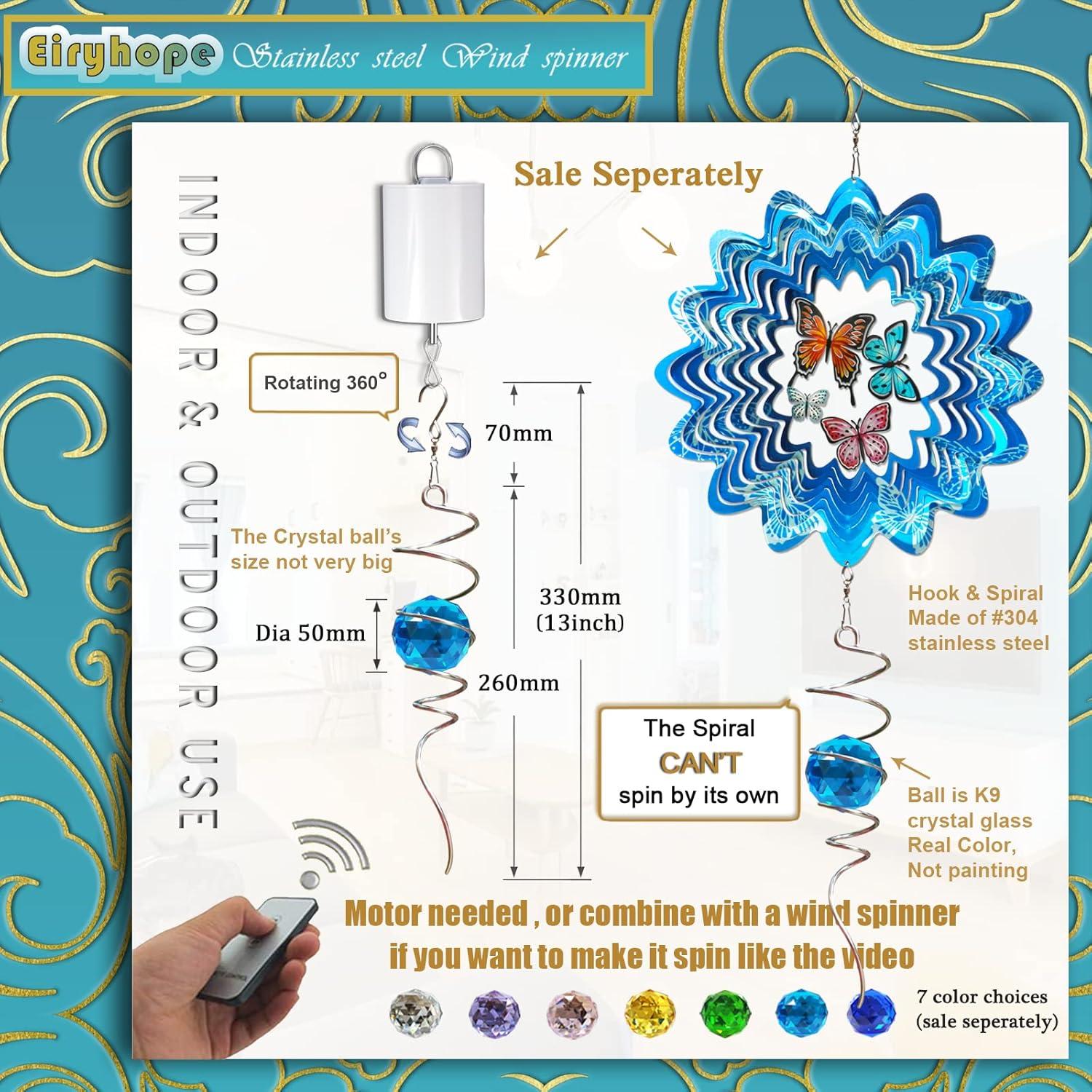 Esfera de Observación Eiryhope Cristal Azul Pavo Real 33 cm