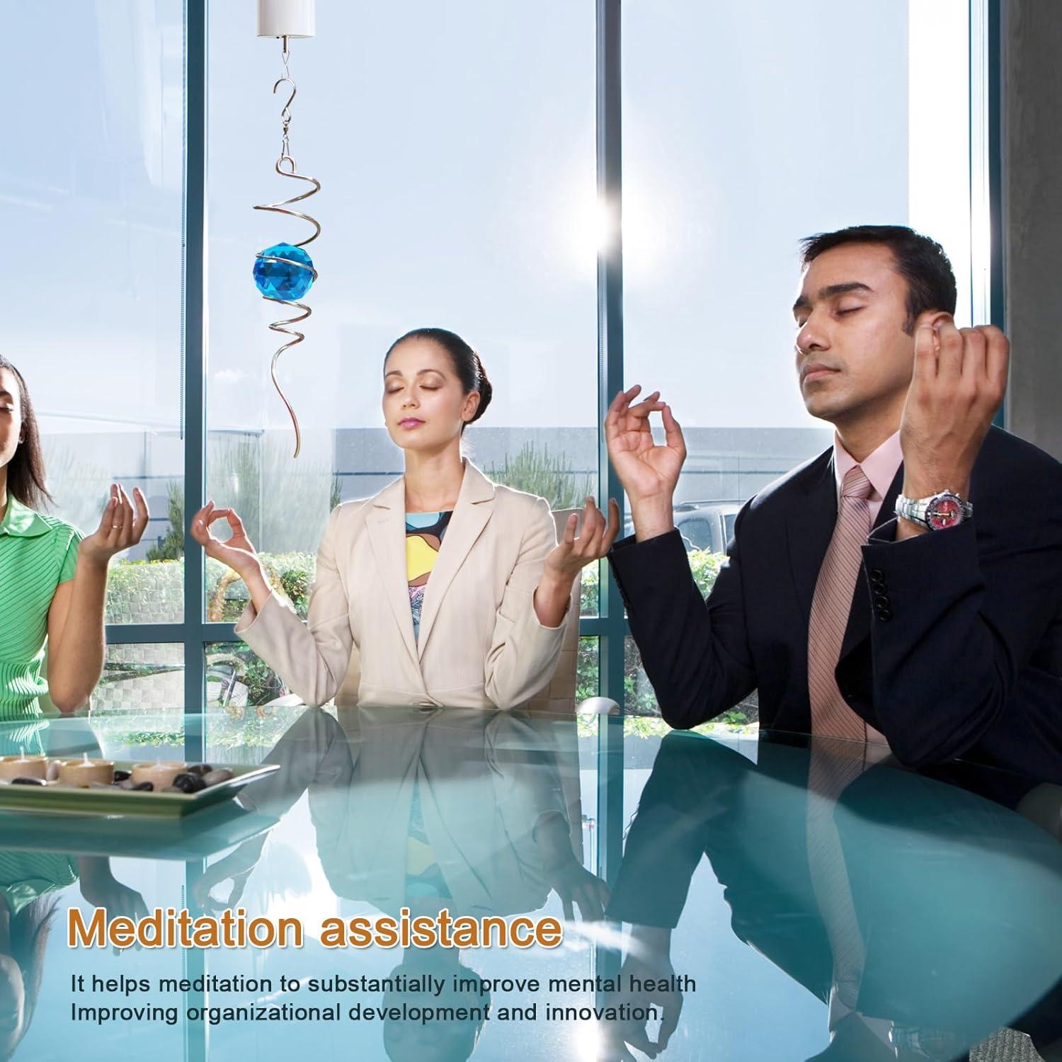 Esfera de Observación Eiryhope Cristal Azul Pavo Real 33 cm