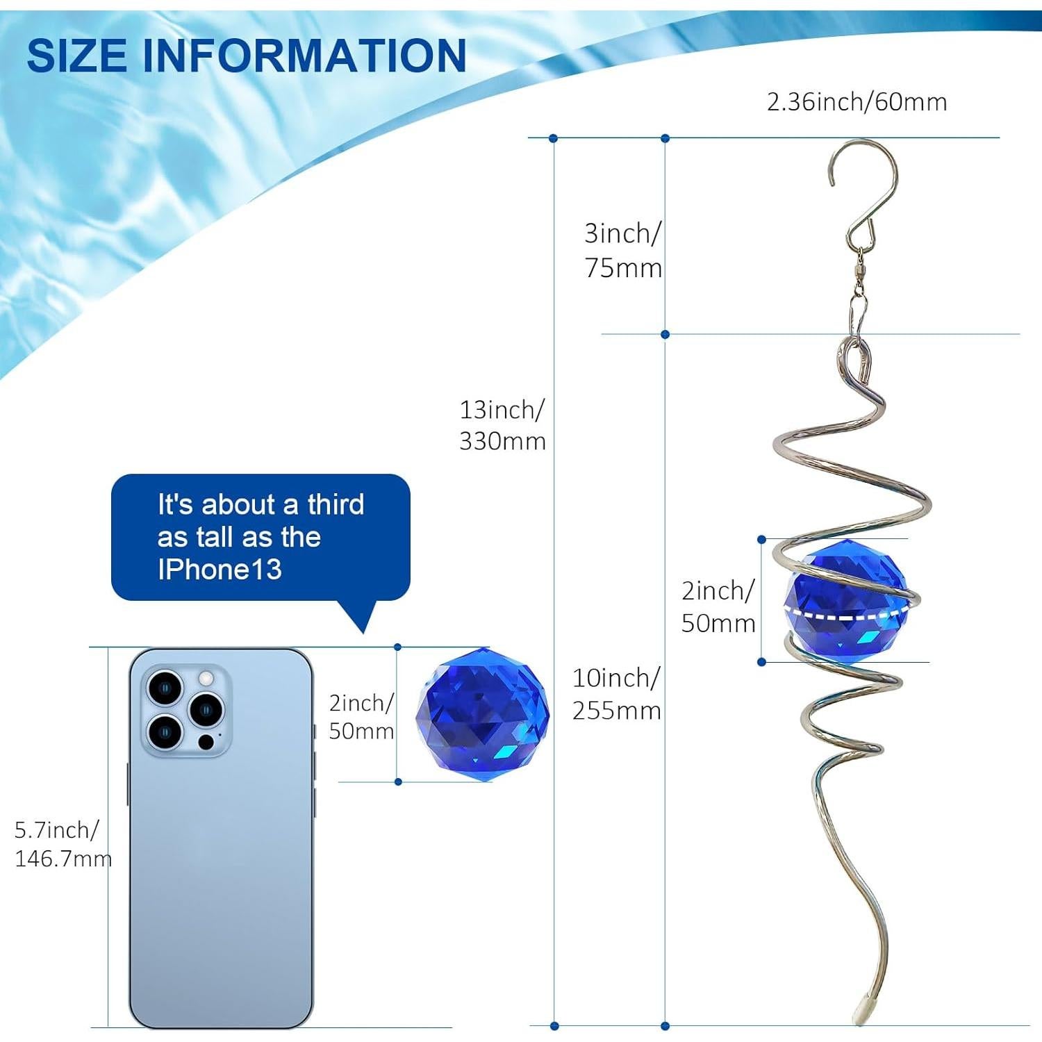 Esfera de Observación Eiryhope 33 cm Cristal Azul Decorativa