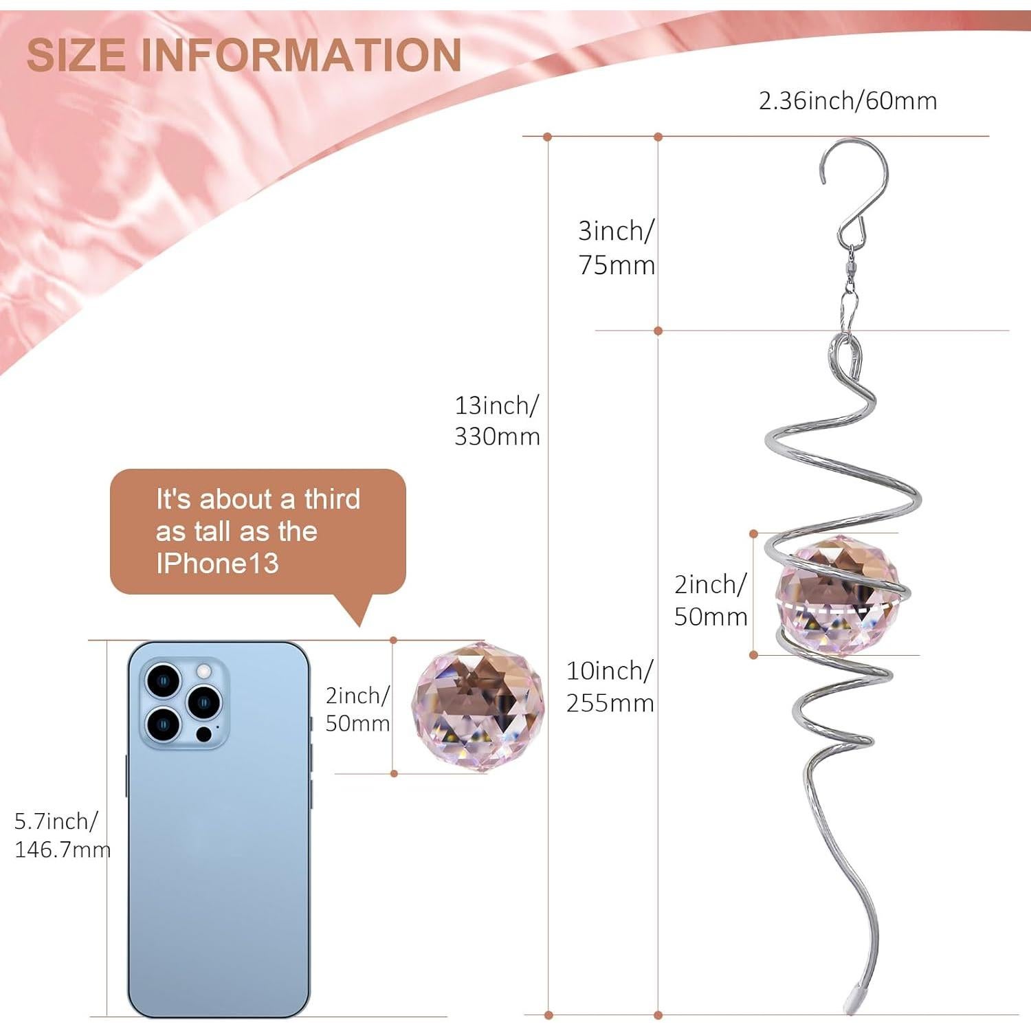 Esfera de Observación Eiryhope Cristal Rosa 33 cm Decorativa