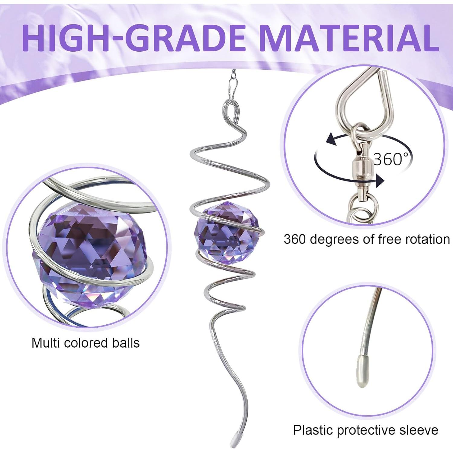 Cola Espiral Eiryhope con Bola de Cristal Púrpura 33 cm