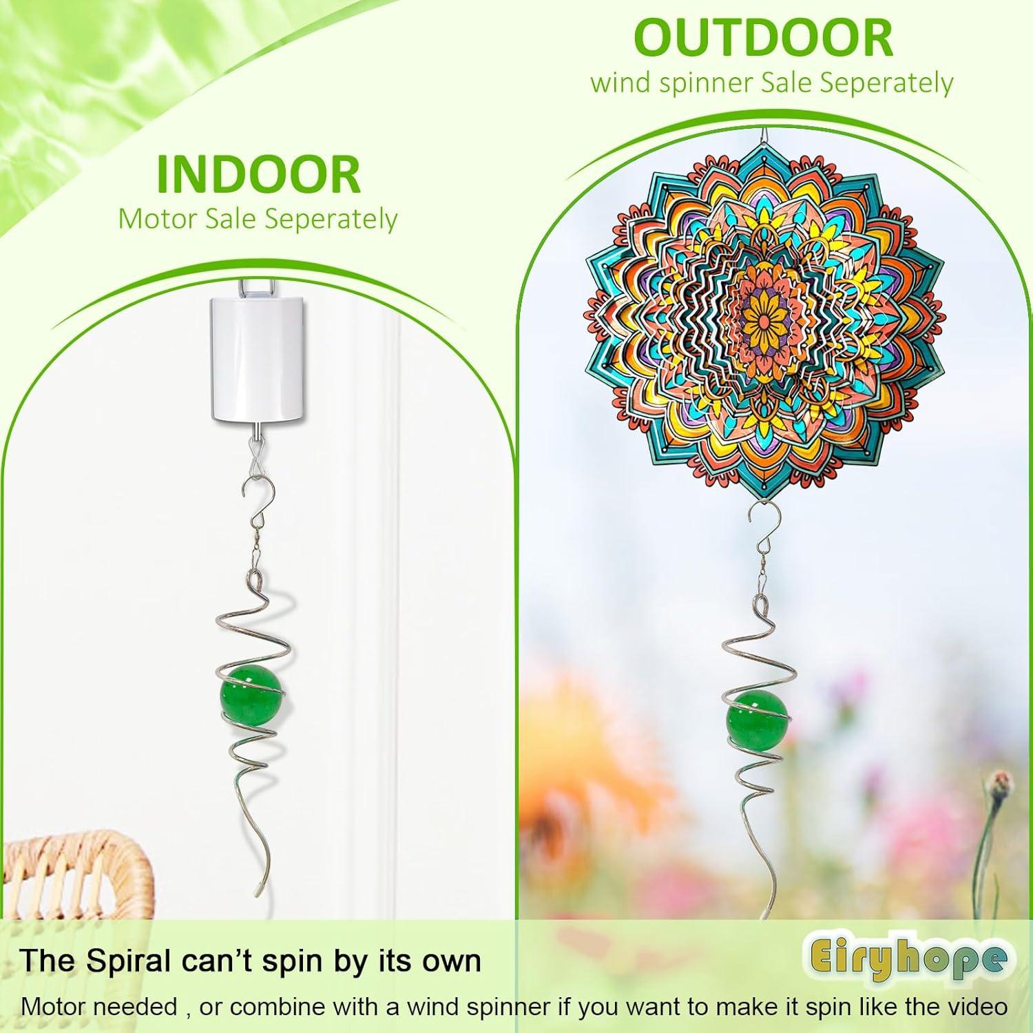 Cola Espiral Eiryhope con Esfera de Vidrio Verde 33 cm