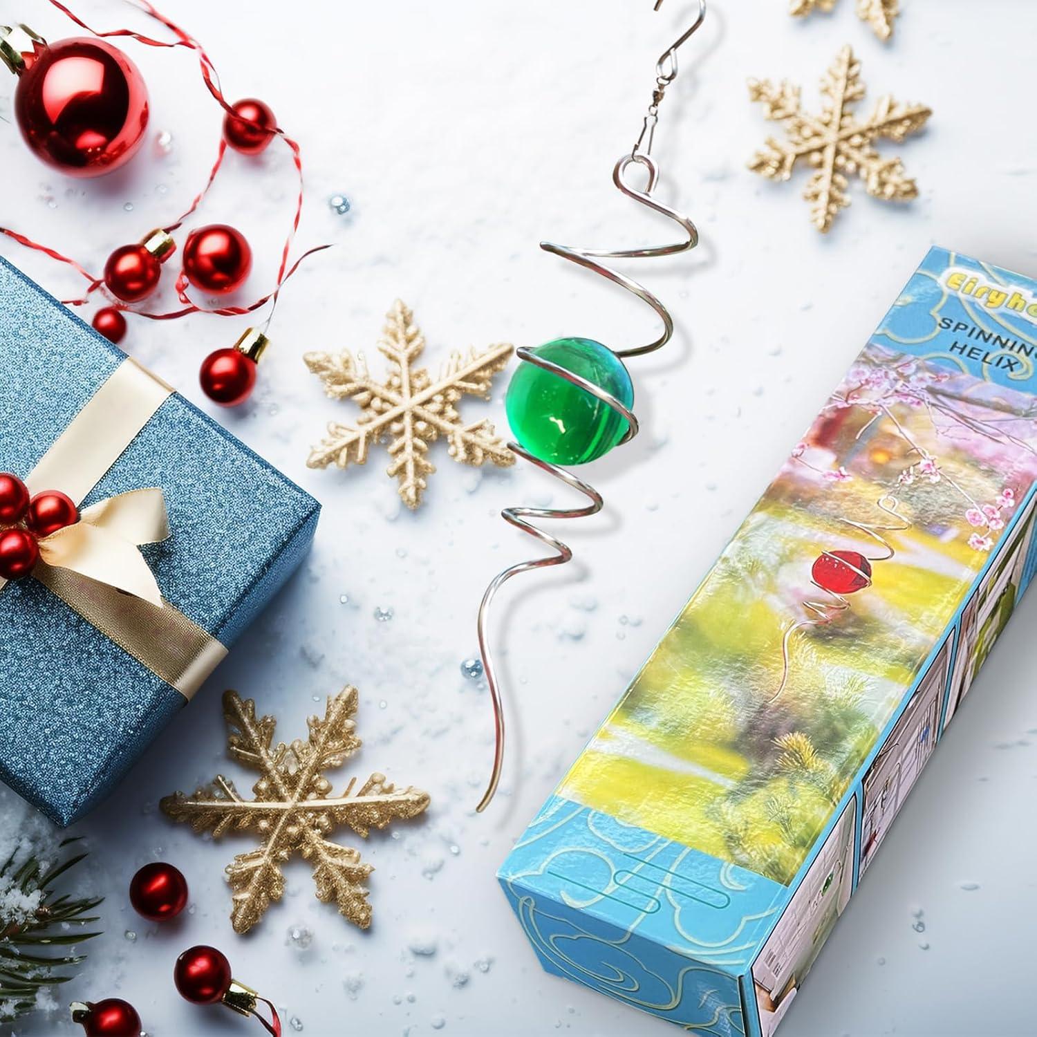 Cola Espiral Eiryhope con Esfera de Vidrio Verde 33 cm