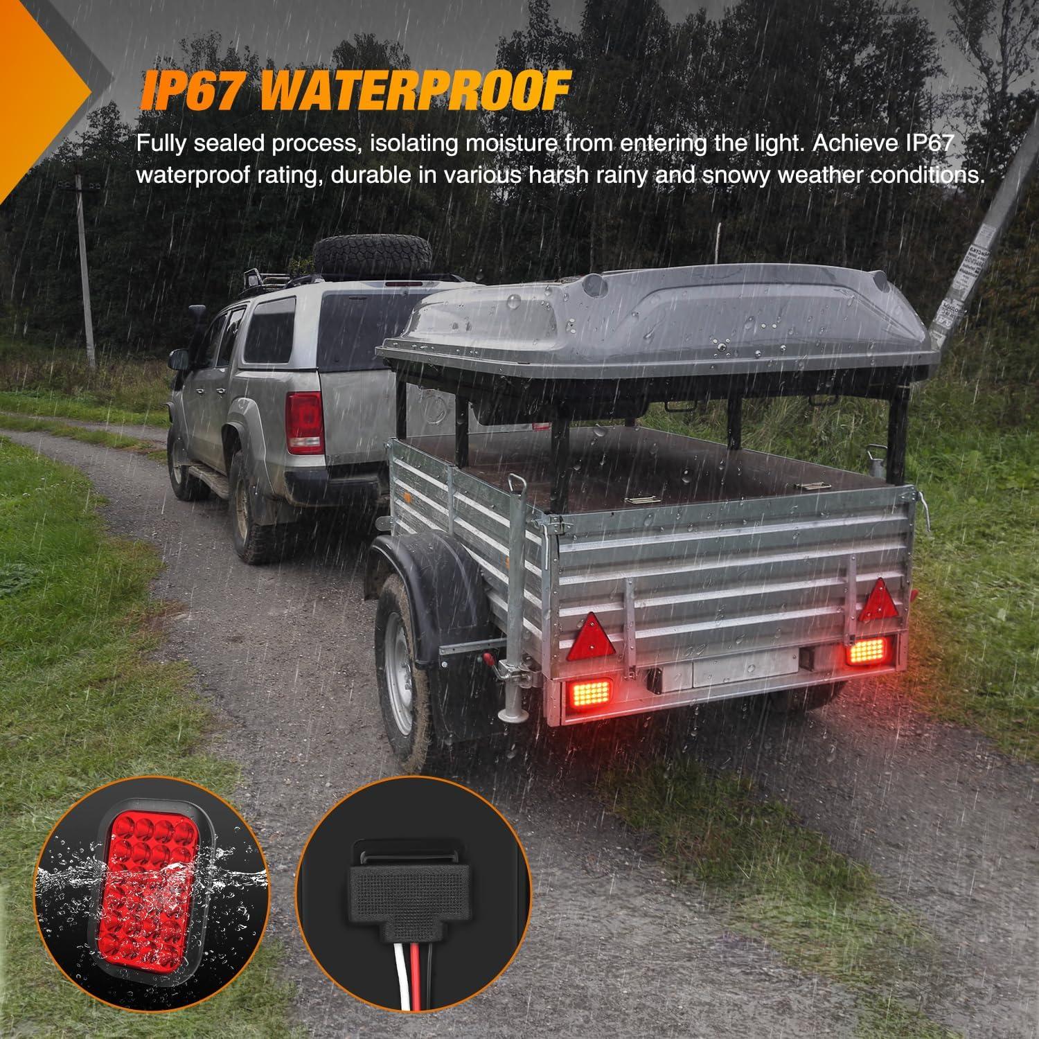 Luz Trasera Rectangular Nilight TL-290R 24 LED Rojo IP67