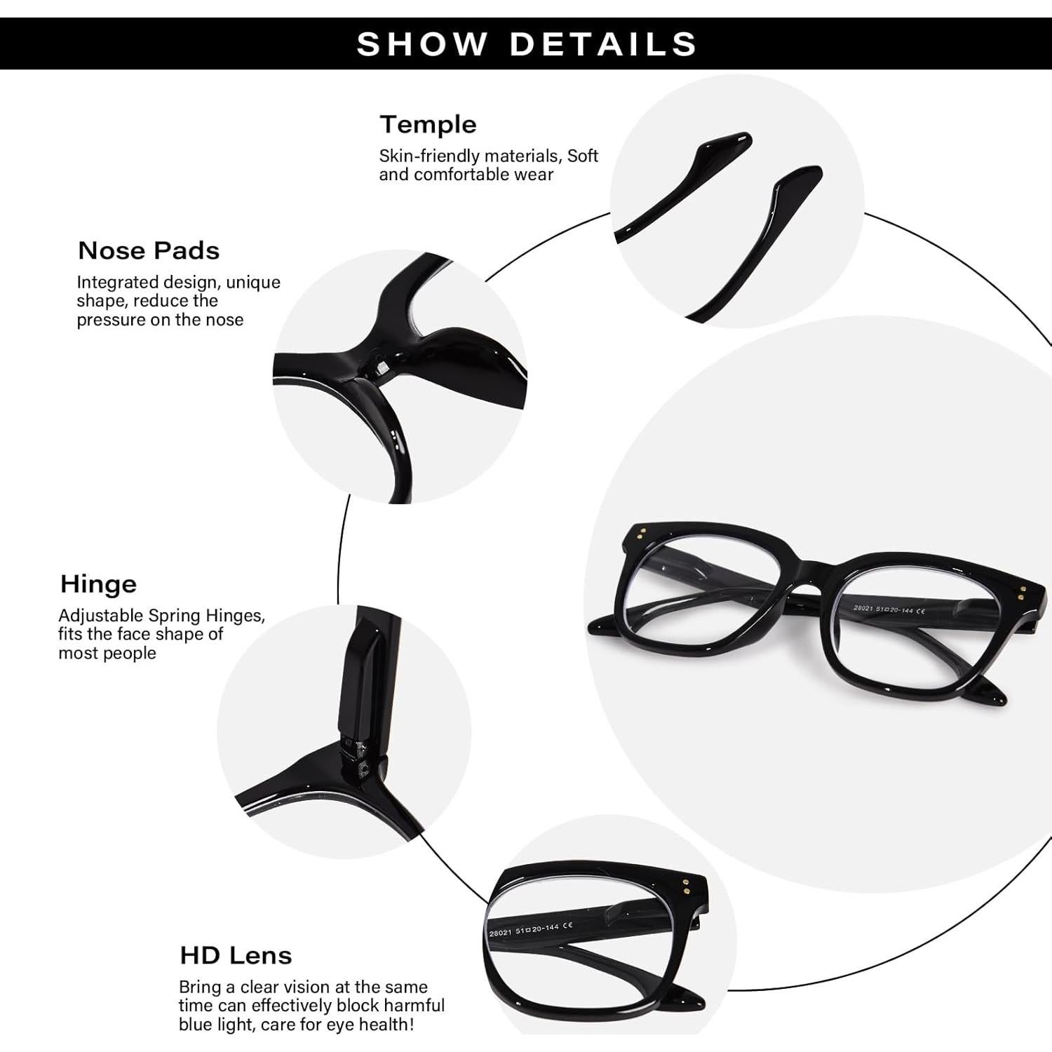 Gafas de lectura bifocales ZESAKER 1.5x con luz azul