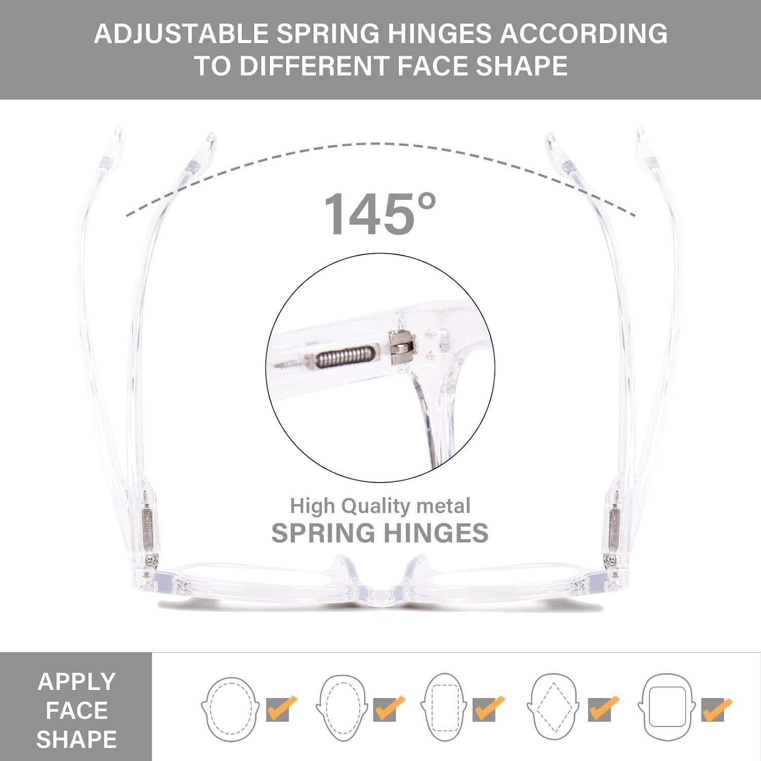 Gafas de lectura bifocales ZESAKER 1.5x claras con luz azul