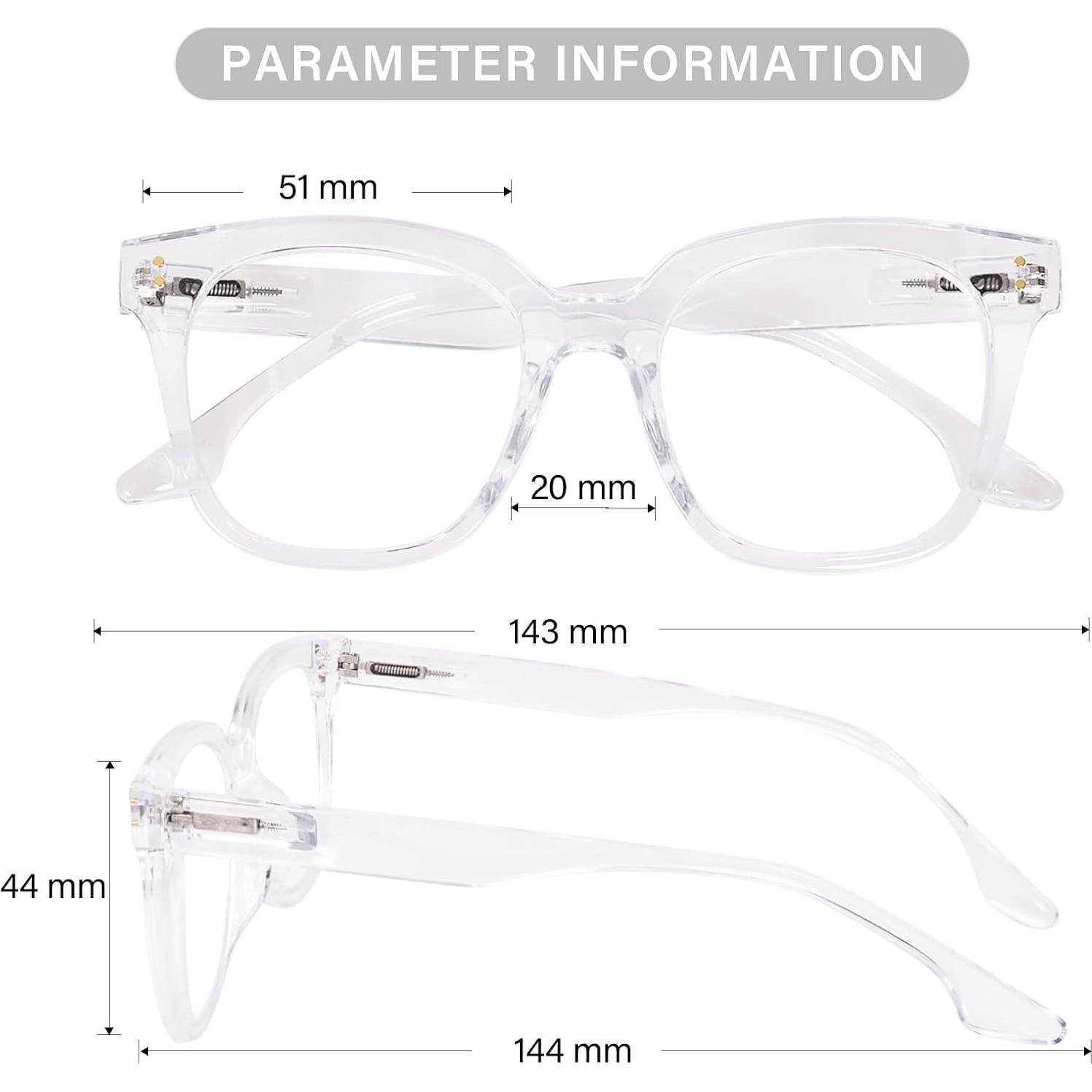 Gafas de lectura bifocales ZESAKER 1.5x claras con luz azul