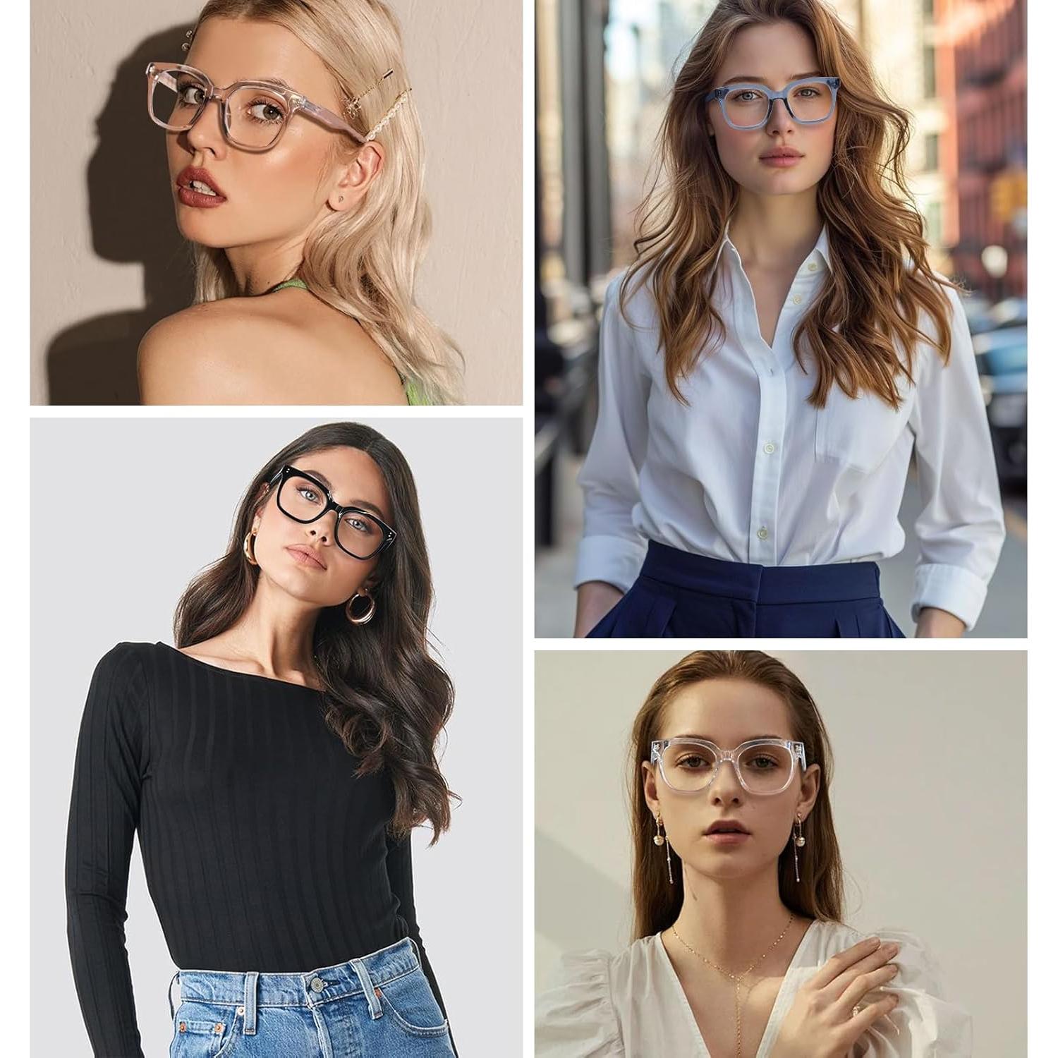 Gafas de lectura bifocales ZESAKER 1.5x claras con luz azul