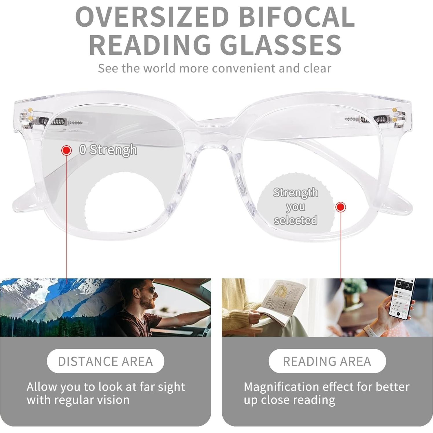 Gafas de lectura bifocales ZESAKER claras UV400 unisex