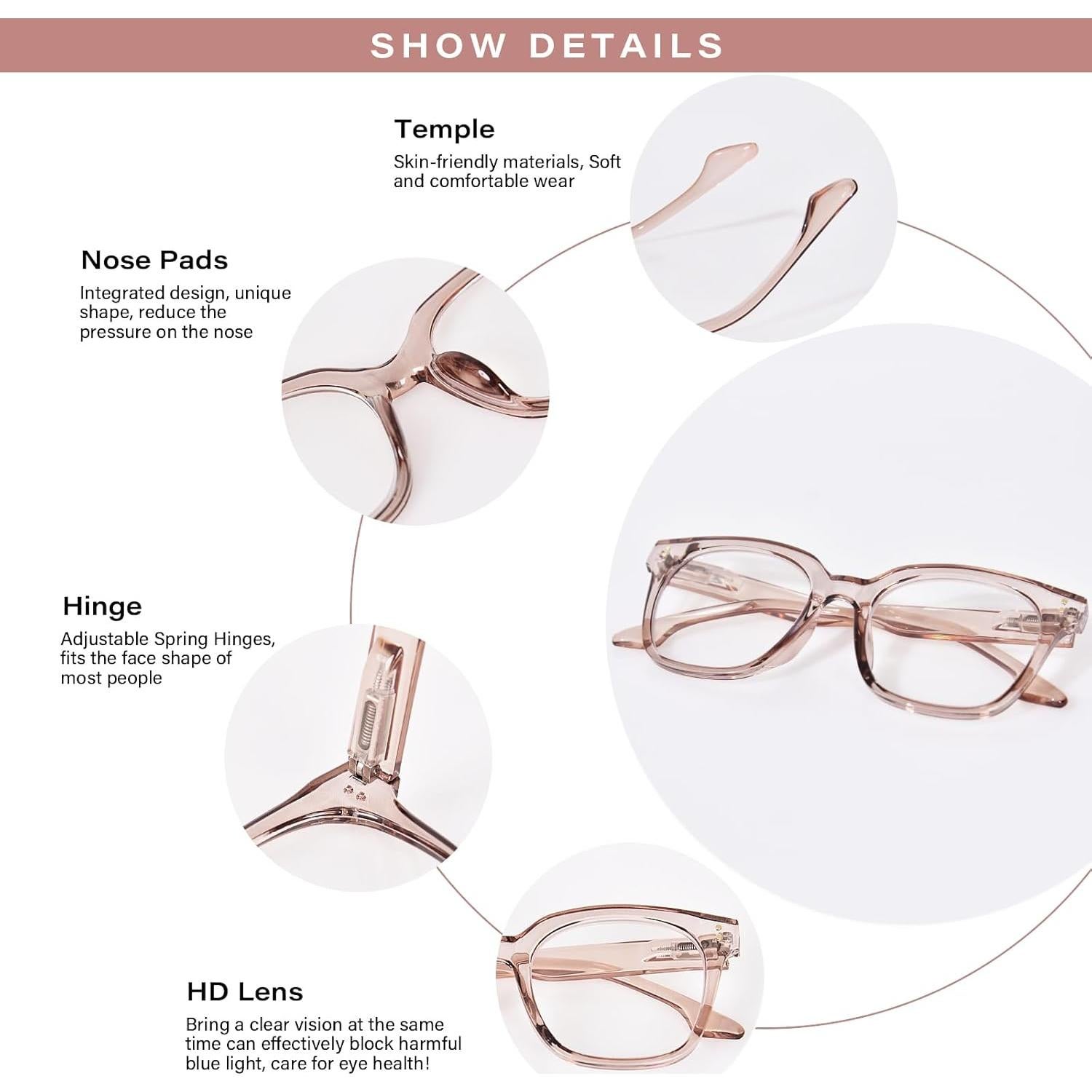 Gafas de lectura bifocales ZESAKER 2.5x con luz azul