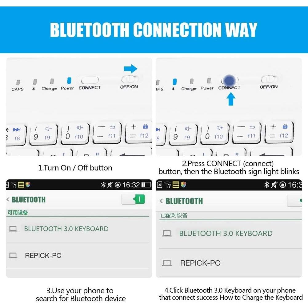 Teclado Bluetooth Fosa con Funda Plegable para Móviles