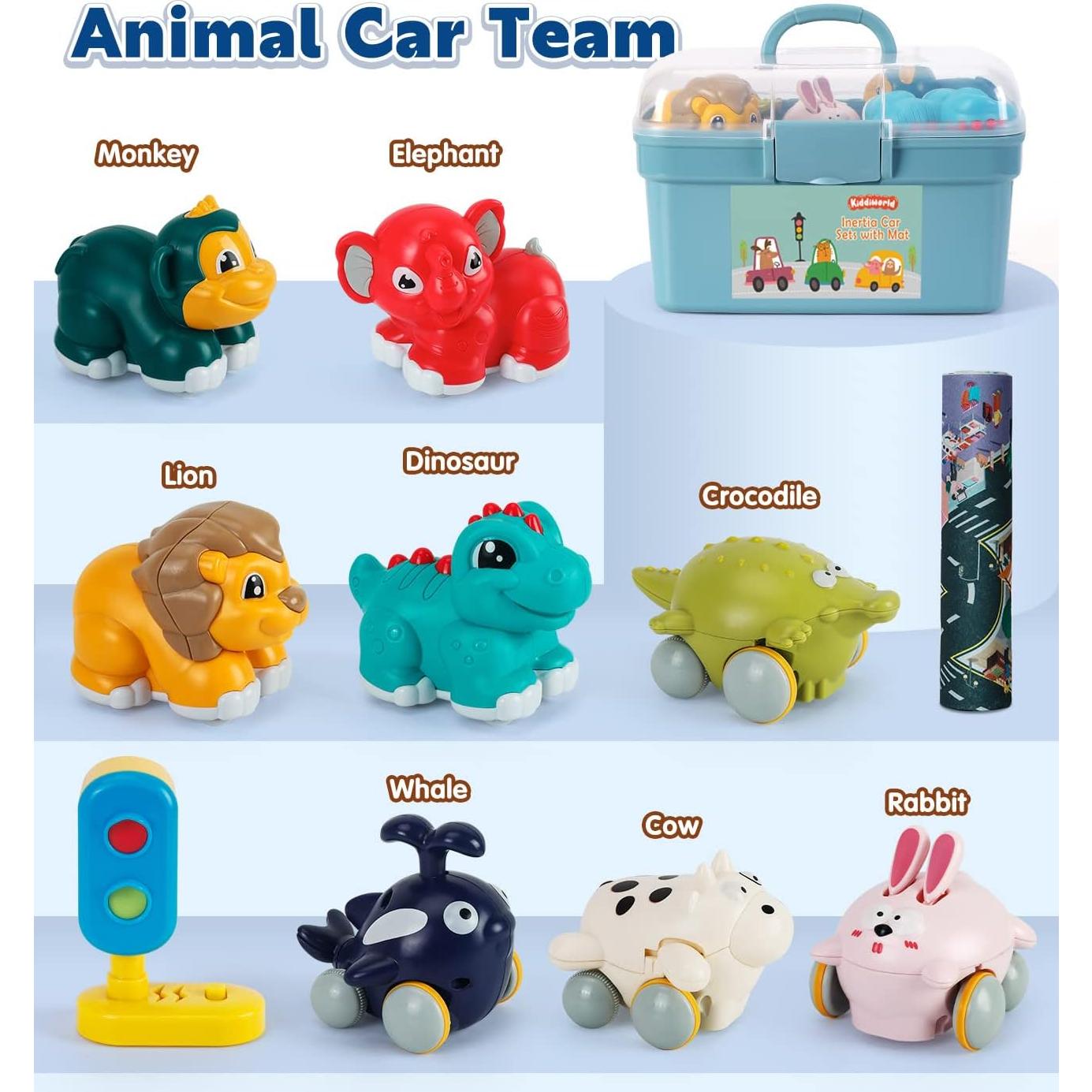 Juguetes de Coches de Animales Kiddiworld con Tapete 0-4 Años
