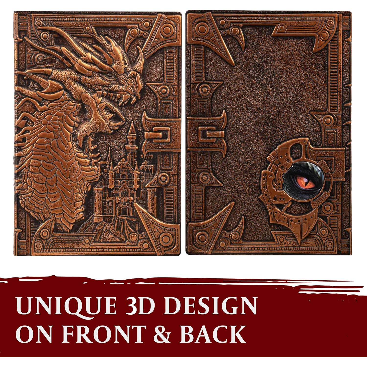 Cuaderno DND LYNX A5 Dragón Bronce con Bolígrafos 200 Páginas