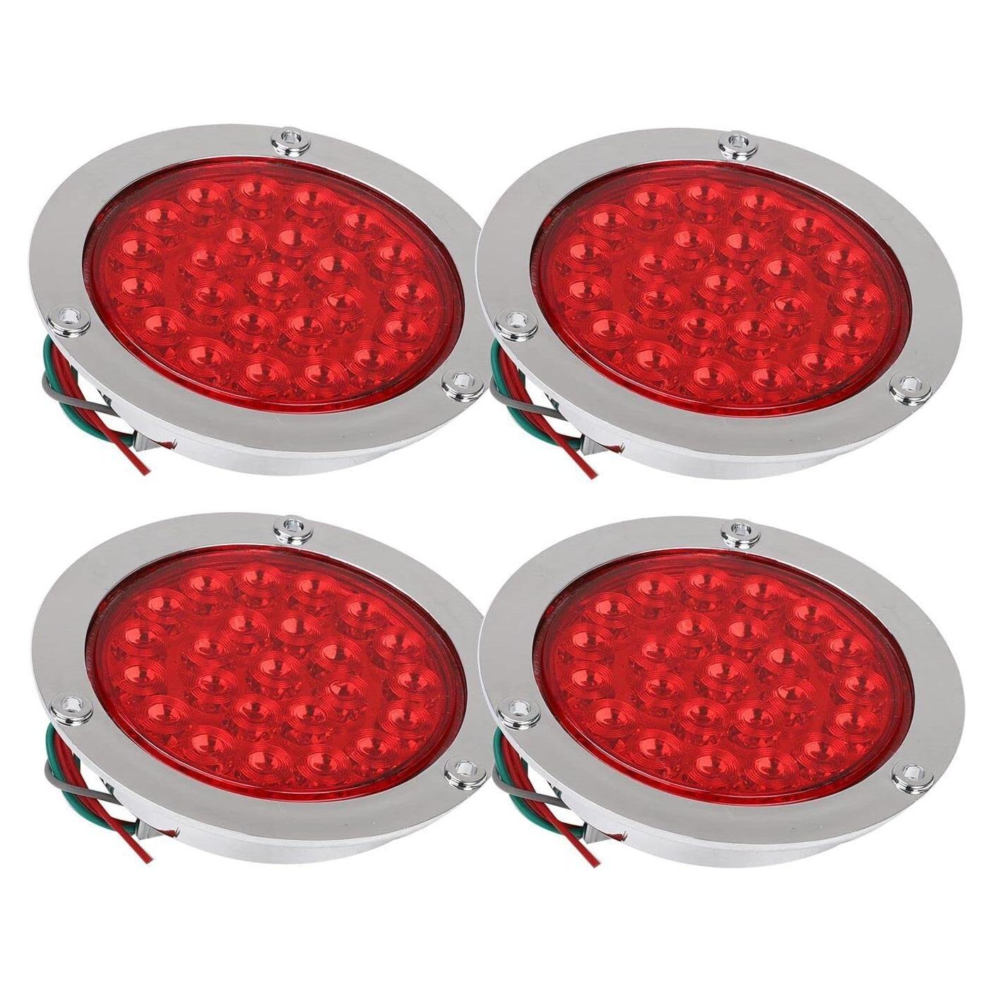 Luces de Freno LED 4" Rojas BLACKHORSE-RACING 4Pcs Impermeables