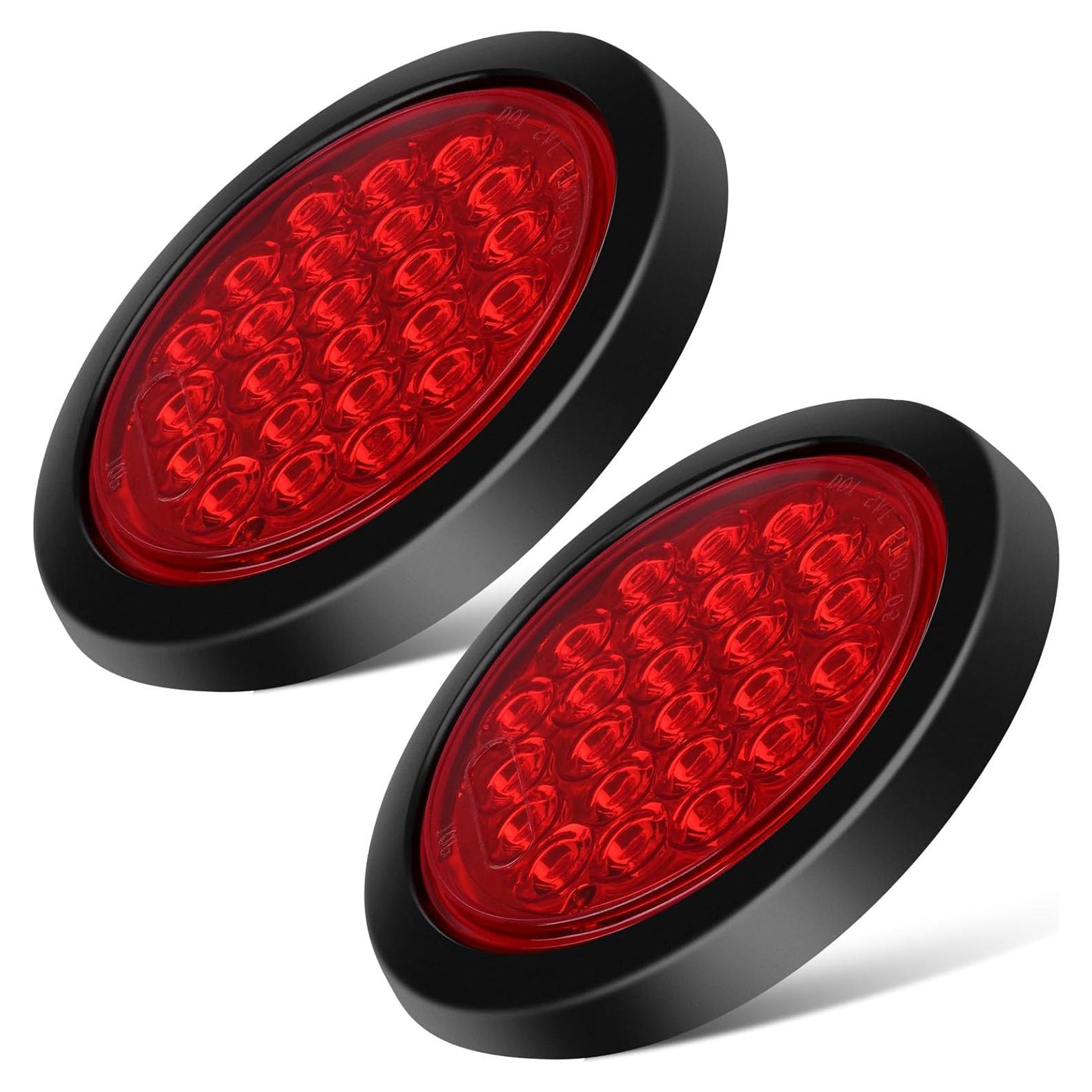Luces Traseras LED Redondas LBRST 4" Rojas 24 LED para Remolque