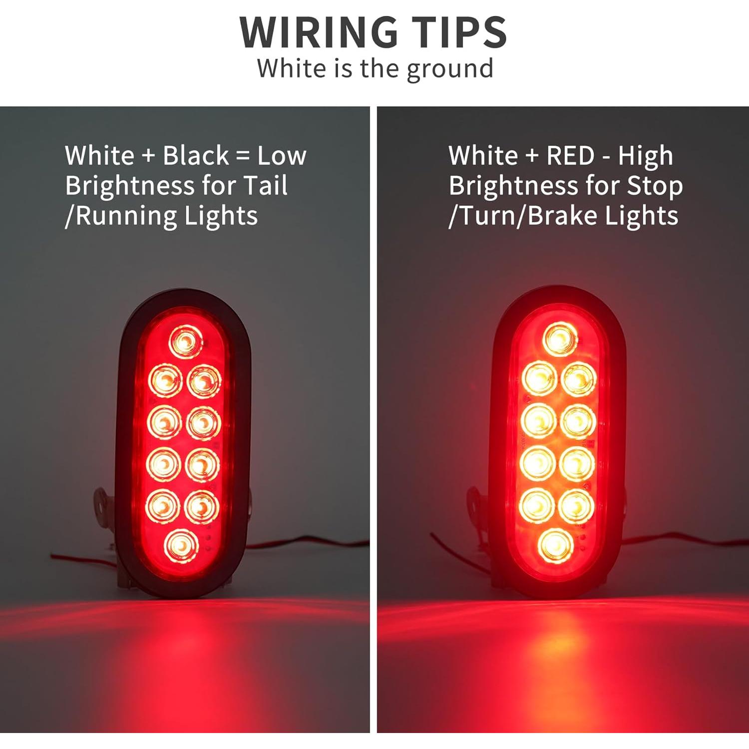 Luces Traseras LED RUNBAITOO 6" Rojas Impermeables IP67