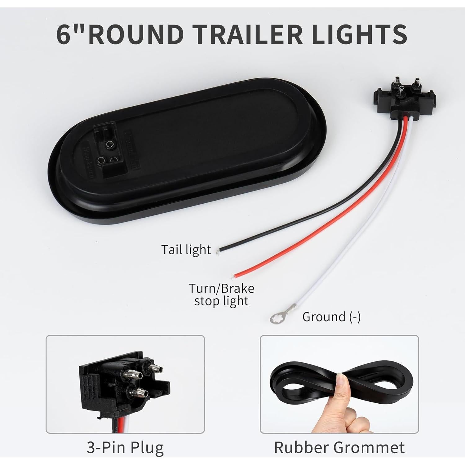 Luces Traseras LED RUNBAITOO 6" Rojas Impermeables IP67