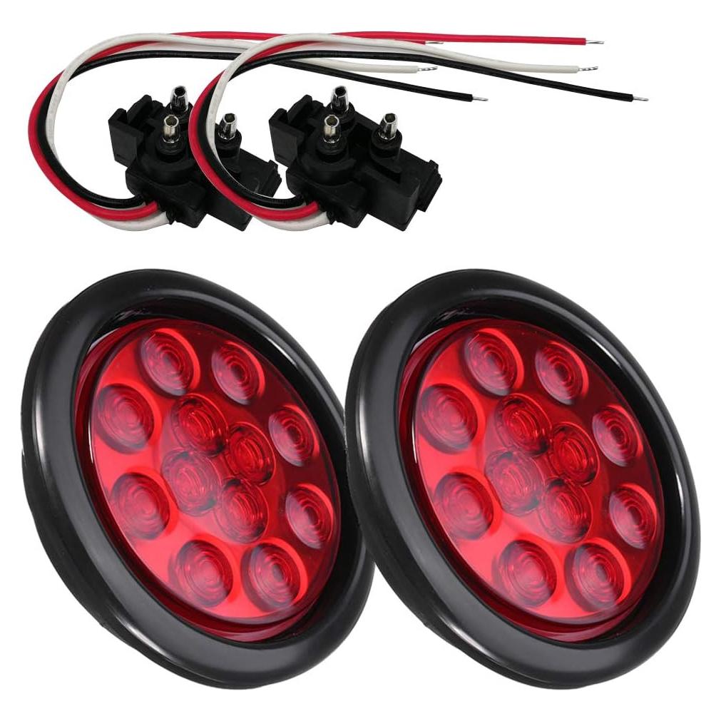 Kit de Luces Traseras LED Rojo 4" NUEVO SOL - Impermeable