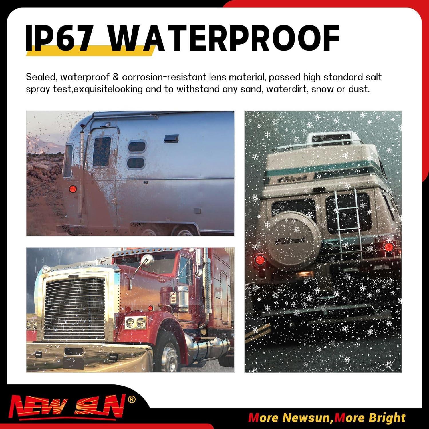 Kit de Luces Traseras LED Rojo 4" NUEVO SOL - Impermeable