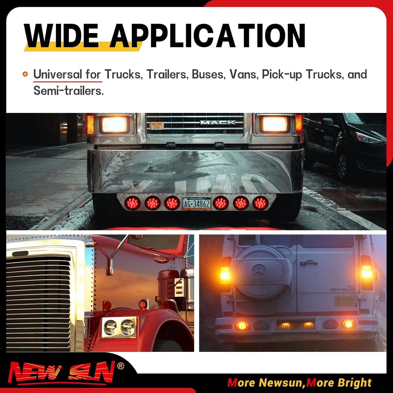 Kit de Luces Traseras LED Rojo 4" NUEVO SOL - Impermeable