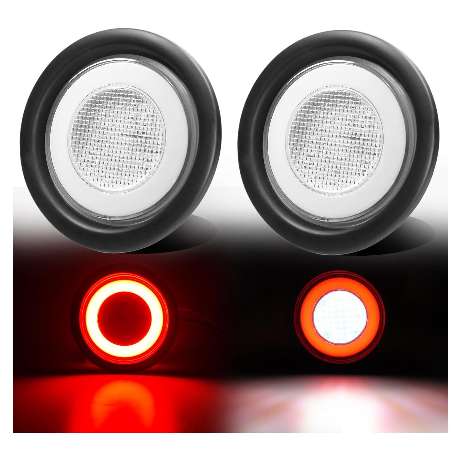 2 Piezas Luz LED Redonda 4" WahMOTOTin Blanca/Roja IP67