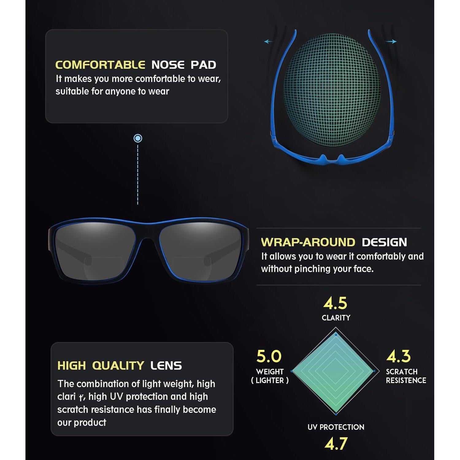 Pack 2 Gafas de Sol Bifocales SKYOAK UV400 Hombres