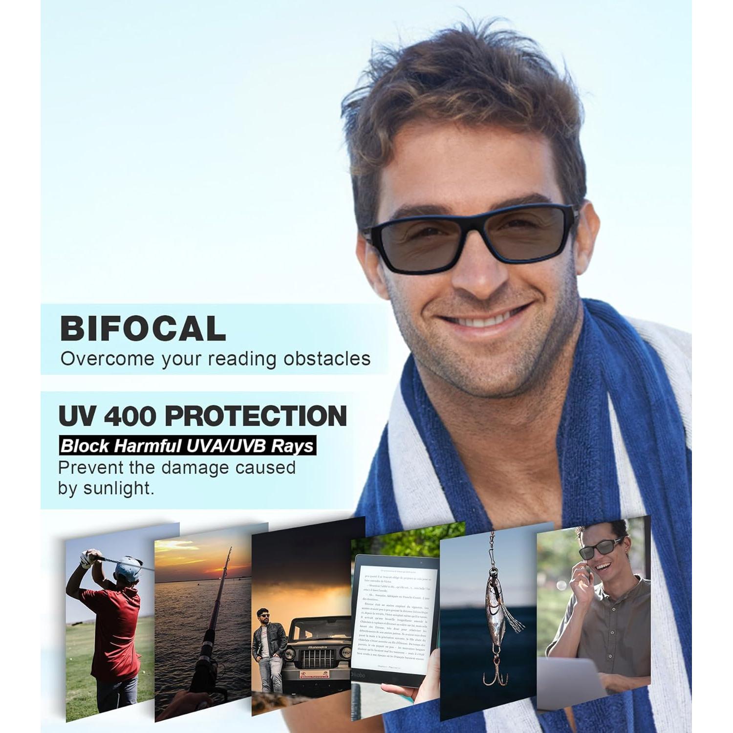 Gafas de Sol Bifocales SKYOAK UV400 para Hombres 2 Pack