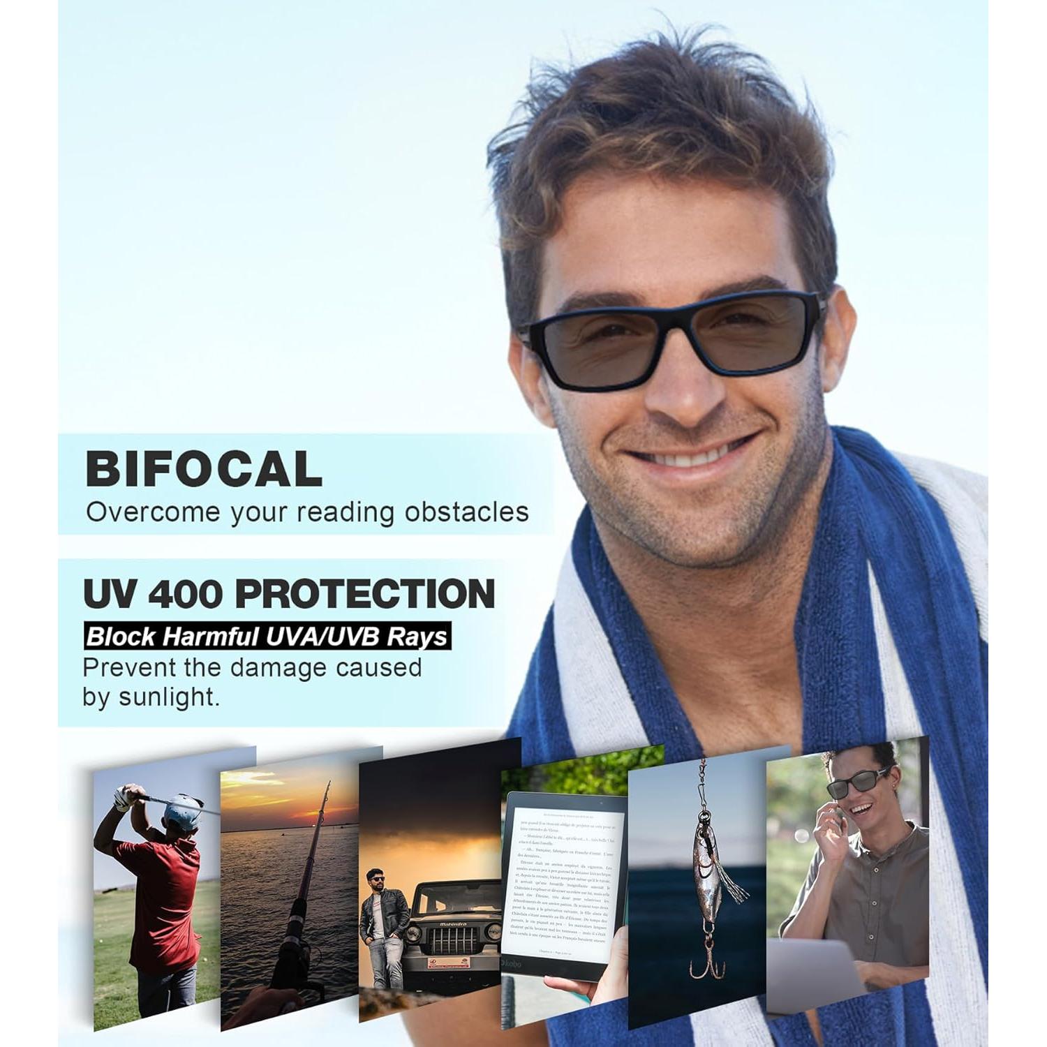 Gafas de Sol Bifocales SKYOAK TR90 UV400 2 Pack Hombres