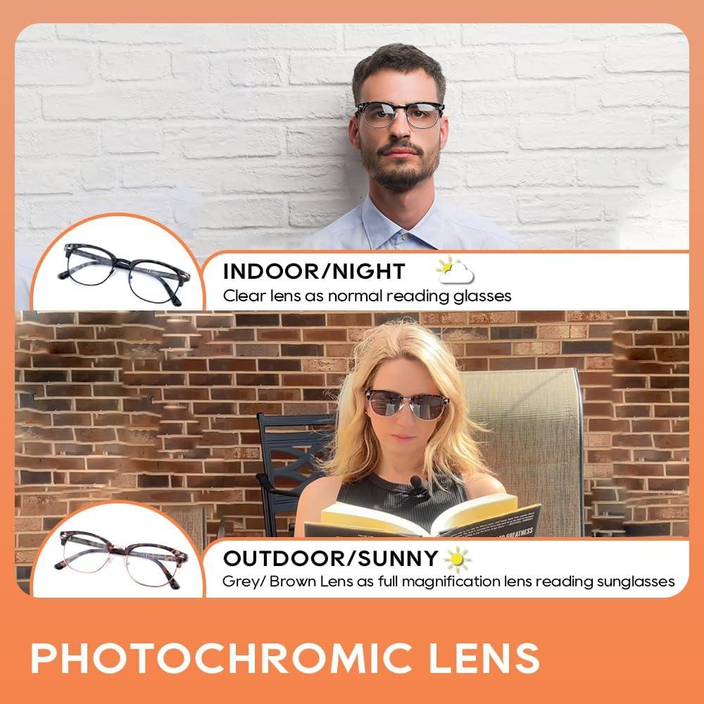 Gafas de Sol Fotoquímicas FEIVSN +1.0 Lentes Completos