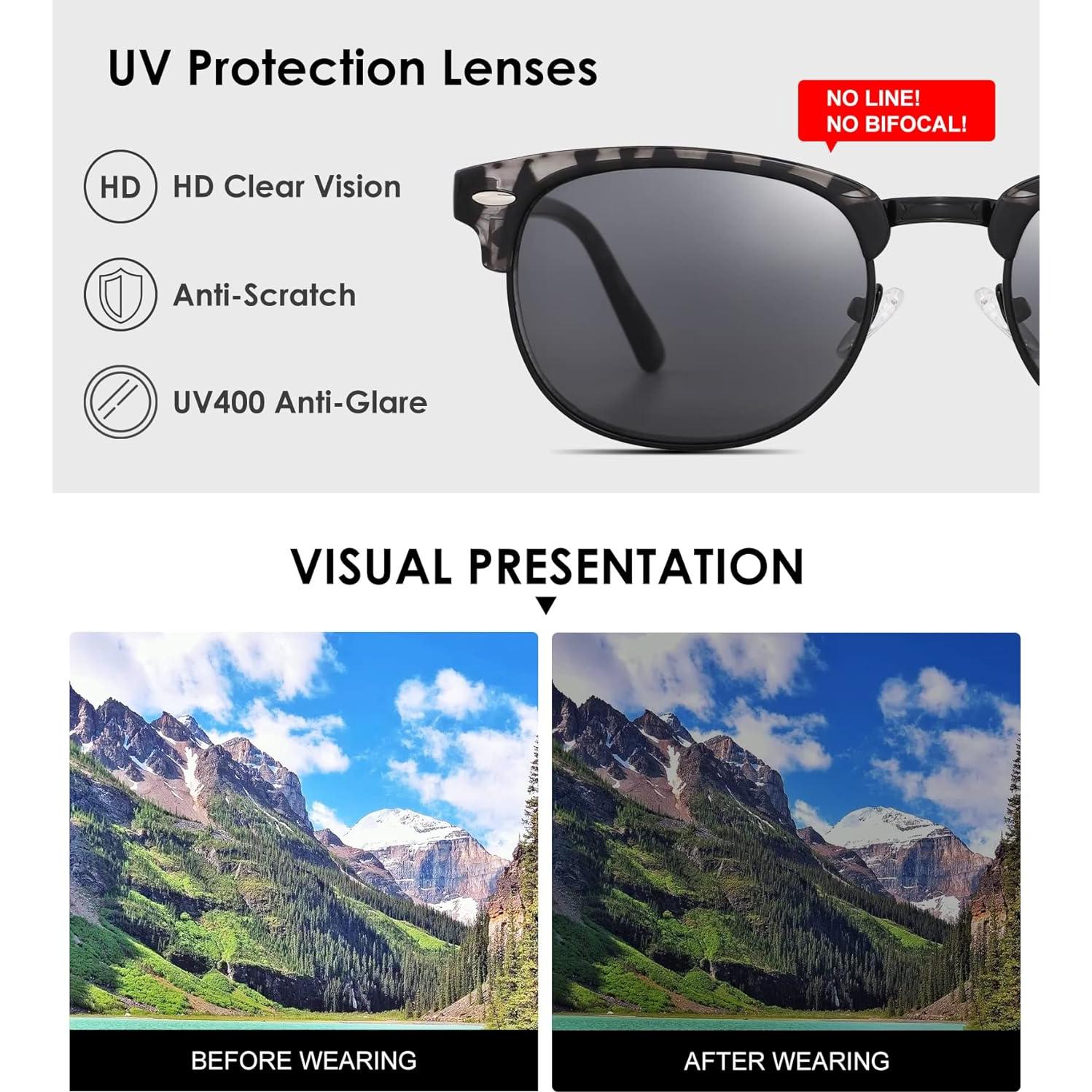 Paquete de 2 Gafas de Sol Lectores FEIVSN 2.5x UV400