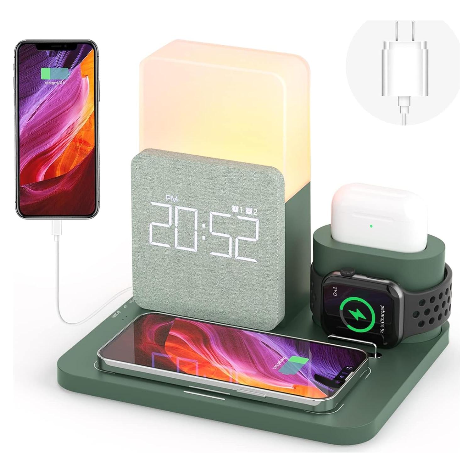 Estación de Carga Inalámbrica COLSUR 15W 3 en 1 Verde