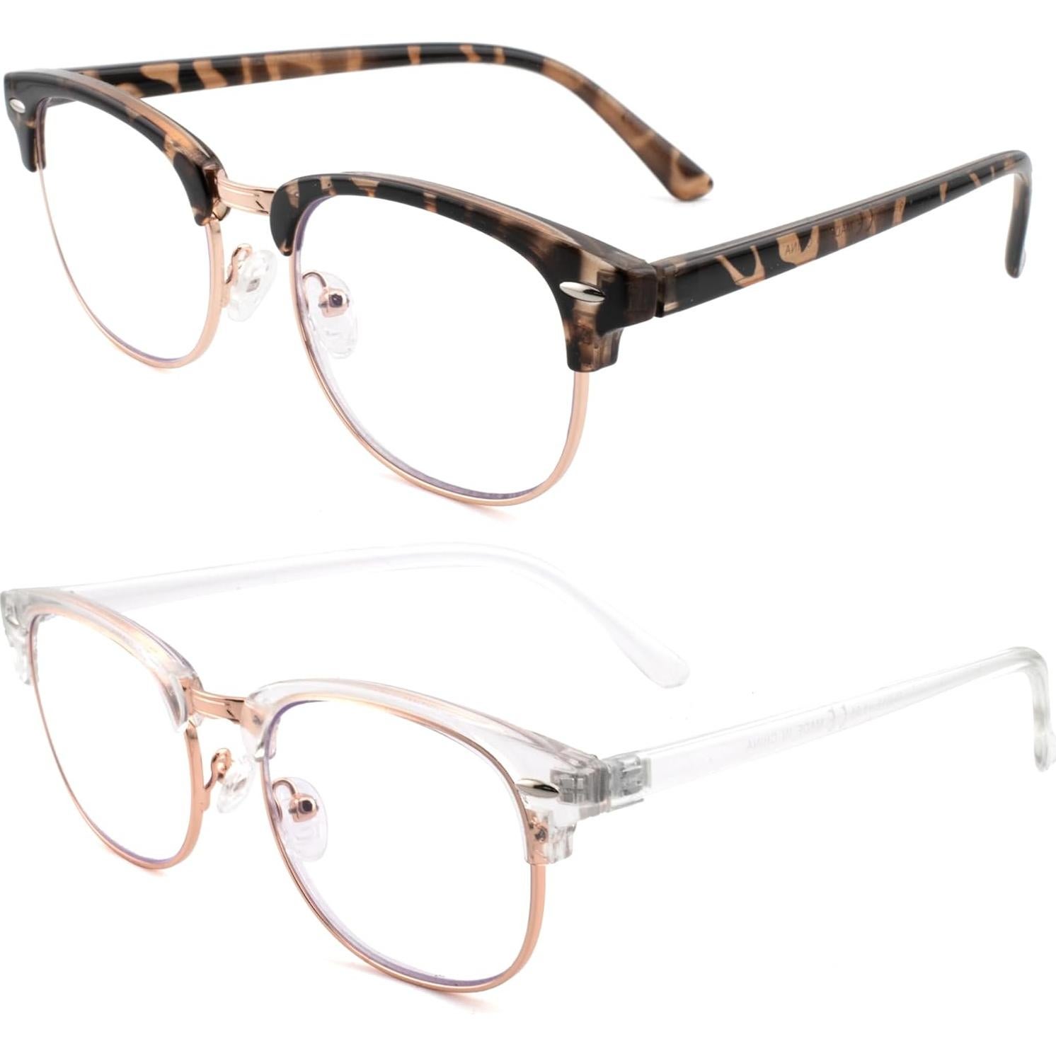 Paquete de 2 Gafas de Lectura Vintage 3.5x con Bloqueo Azul