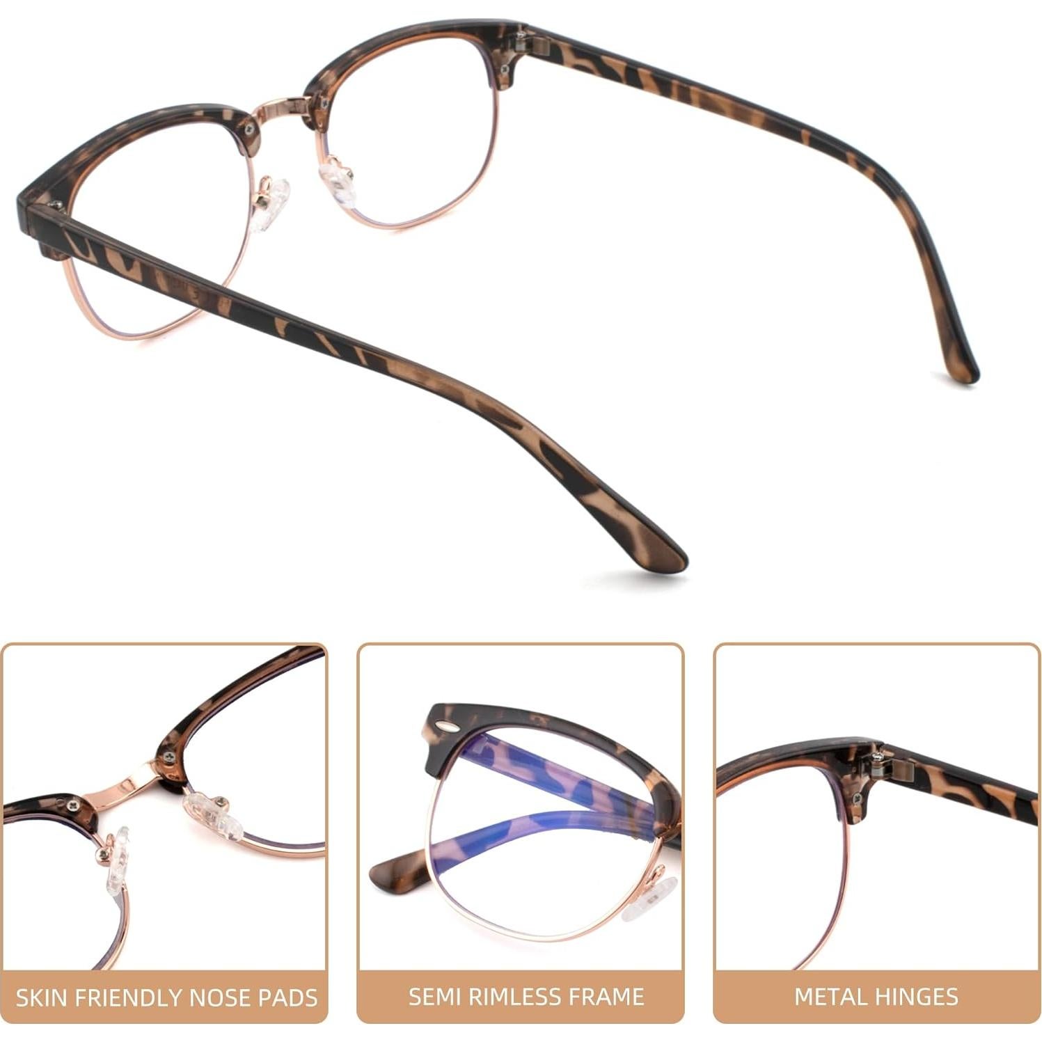 Paquete de 2 Gafas de Lectura FEIVSN 1.0x Bloqueo Luz Azul