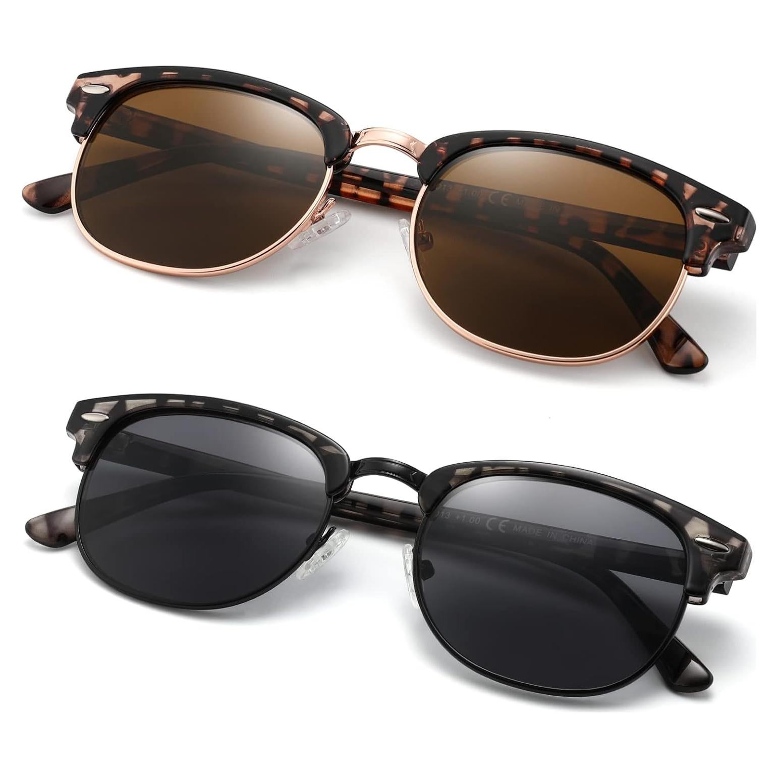 Gafas de Sol para Lectura FEIVSN 2 Paquetes UV400 1.0x