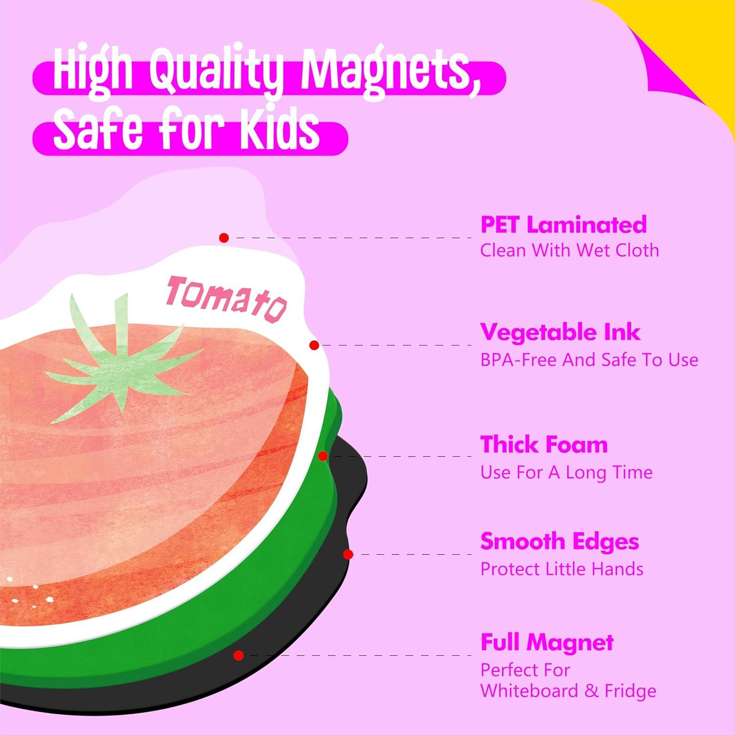 35 Imanes de Frutas y Verduras SpriteGru para Niños