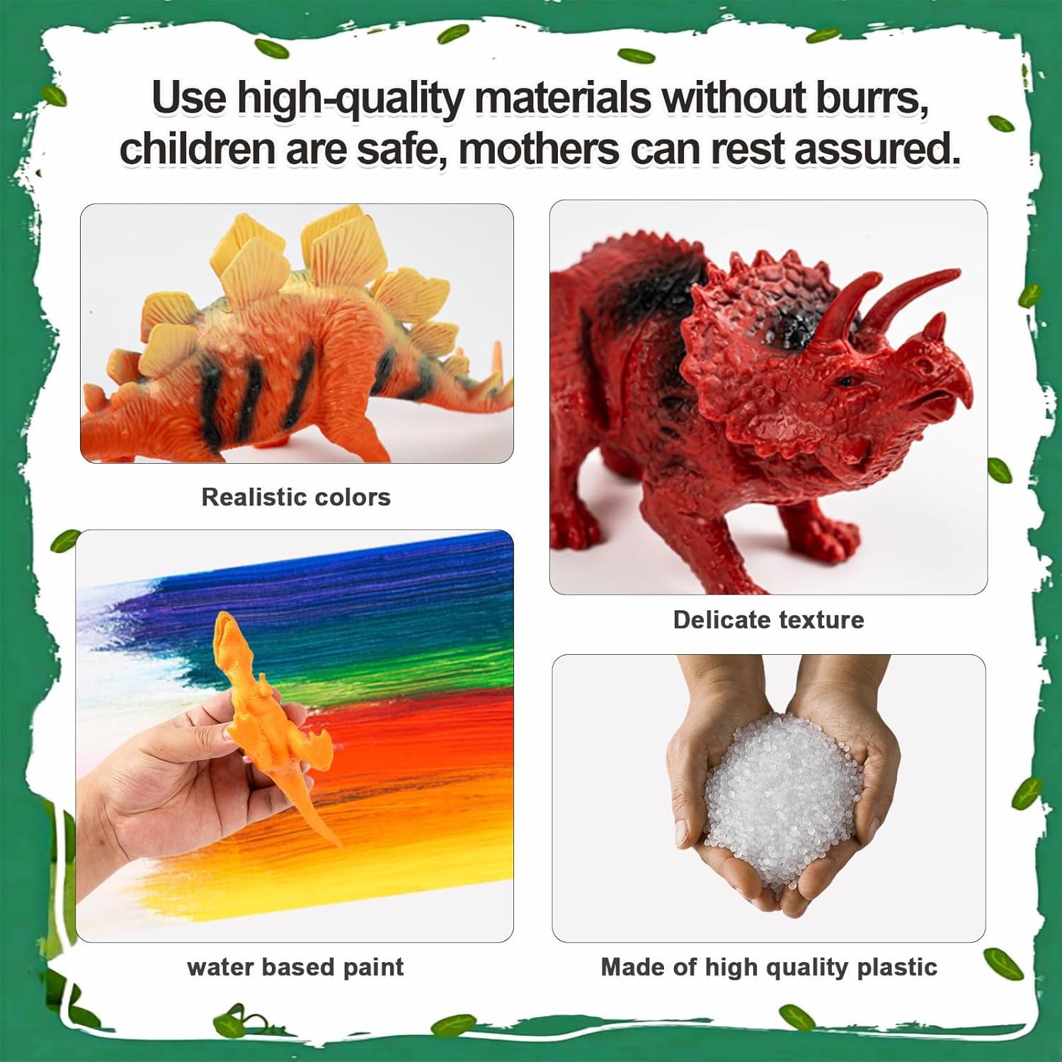 OuMuaMua Set de Juguetes de Dinosaurios con Alfombrilla 15 cm