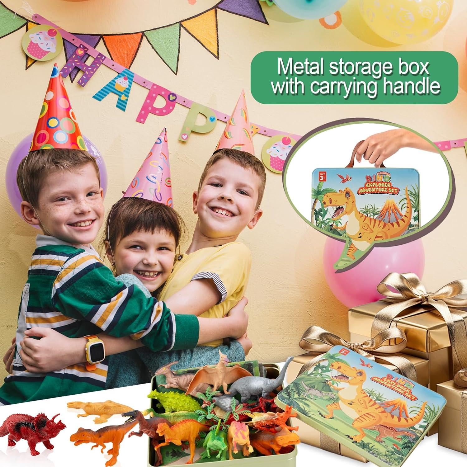 OuMuaMua Set de Juguetes de Dinosaurios con Alfombrilla 15 cm