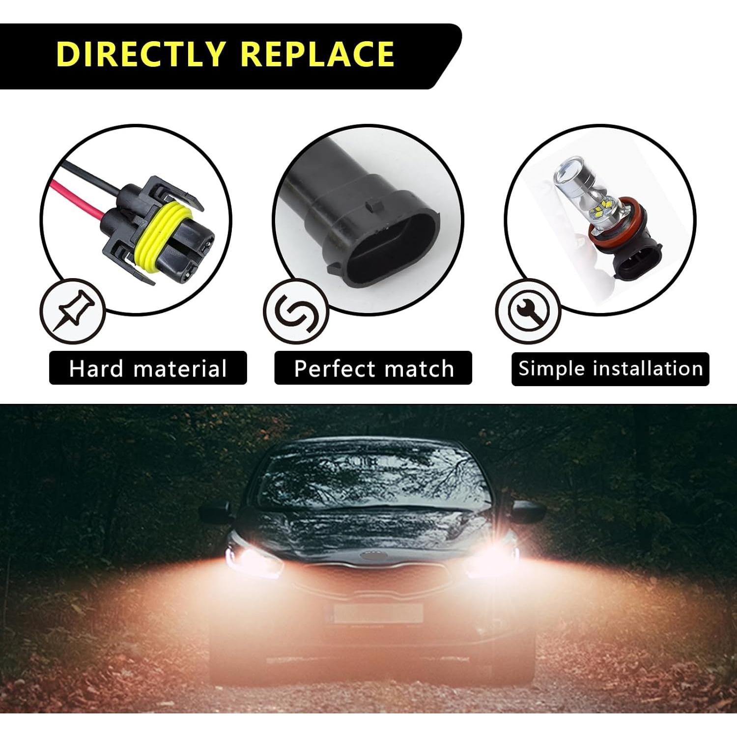 Conector de Socket de Faro H11 Dewkou - 2 Piezas, Adaptador Multiusos