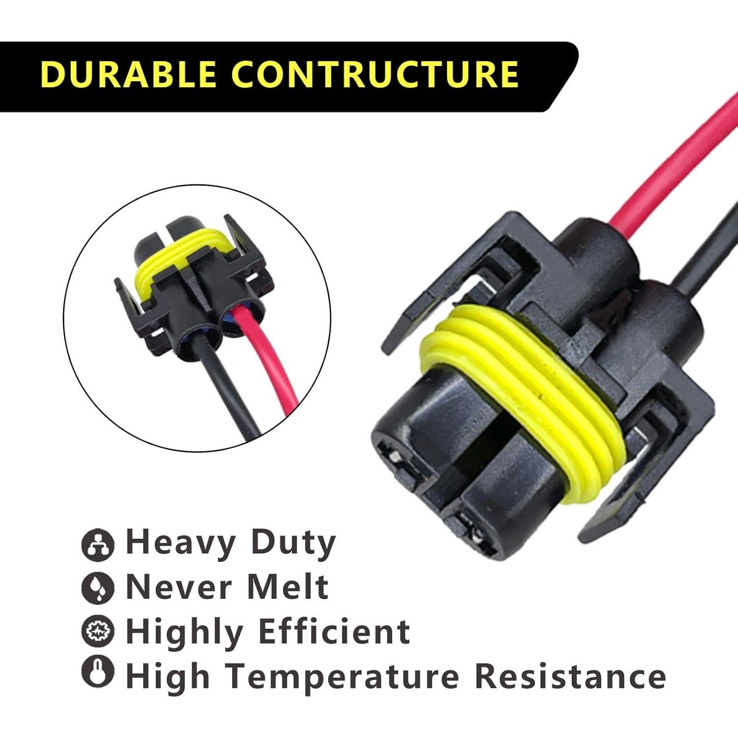 Conector de Socket de Faro H11 Dewkou - 2 Piezas, Adaptador Multiusos