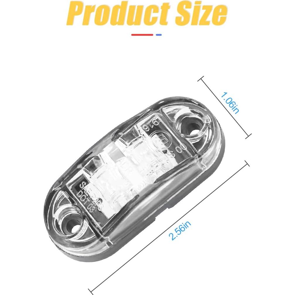 Luces de Marcador Lateral LED HIPOPY 2 Pcs 12-24V Impermeables