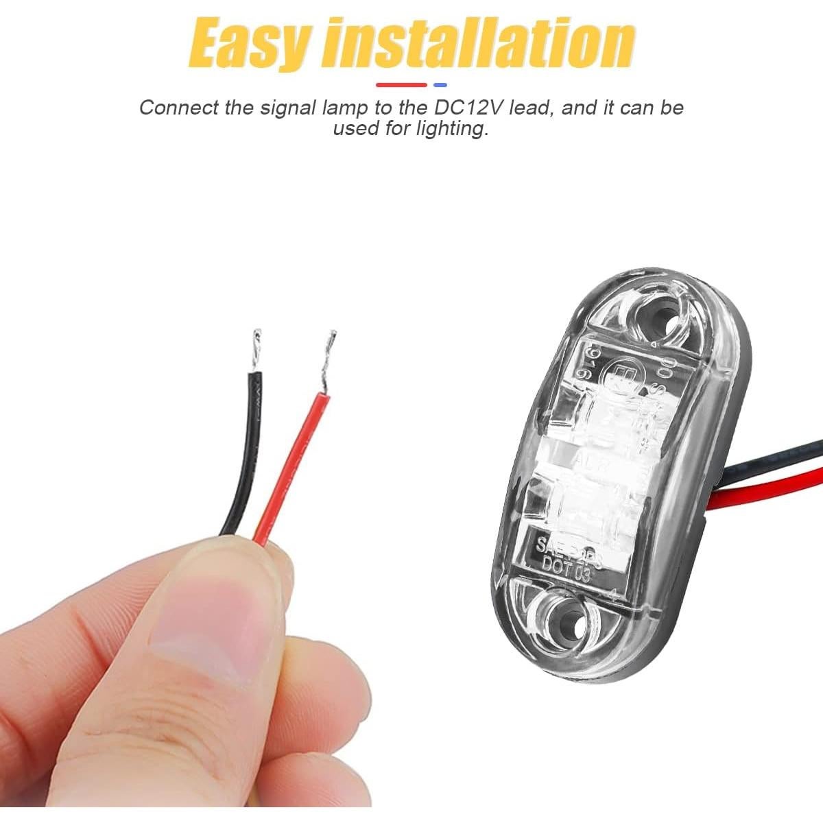 Luces de Marcador Lateral LED HIPOPY 2 Pcs 12-24V Impermeables