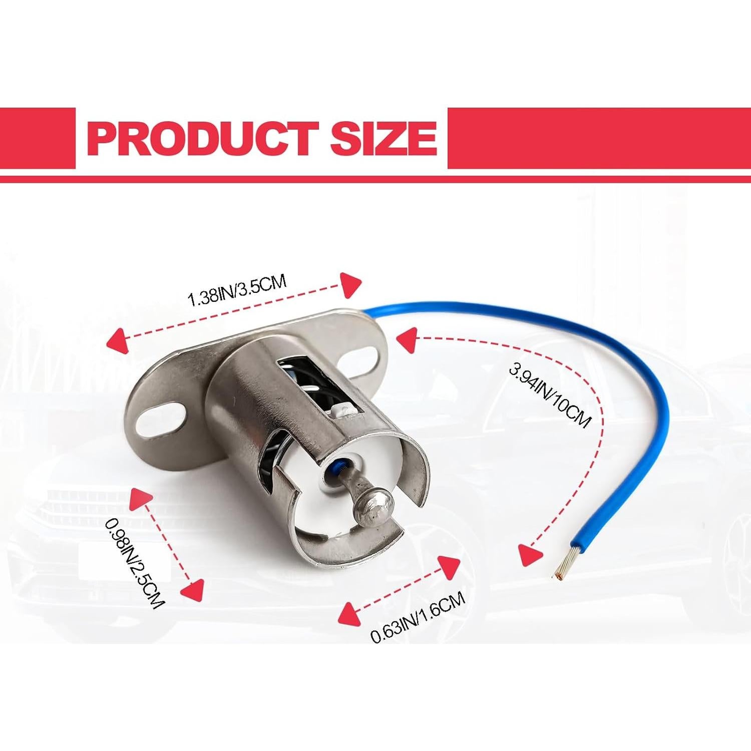 Socket de Bombilla BA15s KEVWR Plateado 2 Piezas para Auto