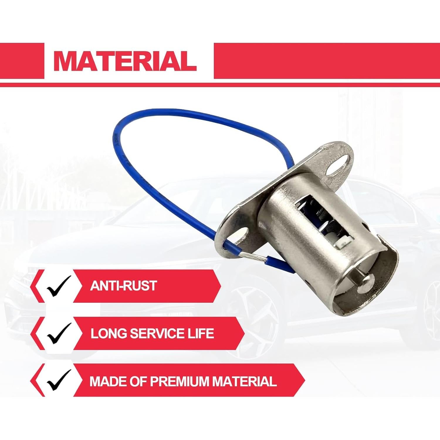 Socket de Bombilla BA15s KEVWR Plateado 2 Piezas para Auto