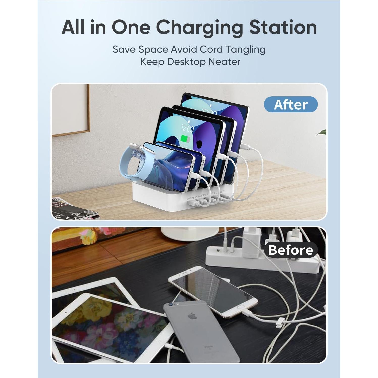 Estación de Carga USB C MSTJRY 90W 5 Puertos Rápido