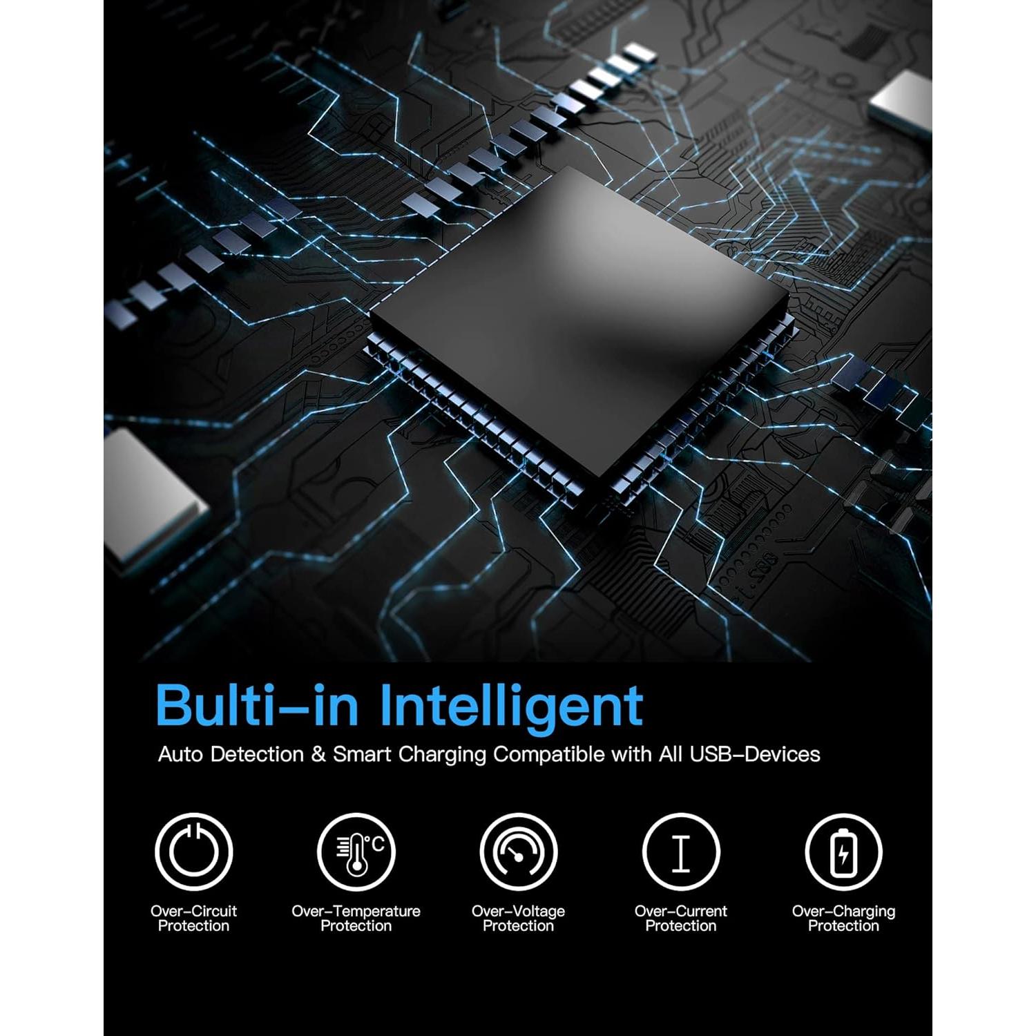 Estación de Carga Rápida HSL 6 Puertos para Móviles y Tablets