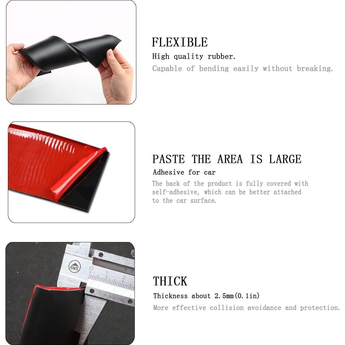 Faldones Laterales de Goma Muekzru 2.5m x 8cm Universal