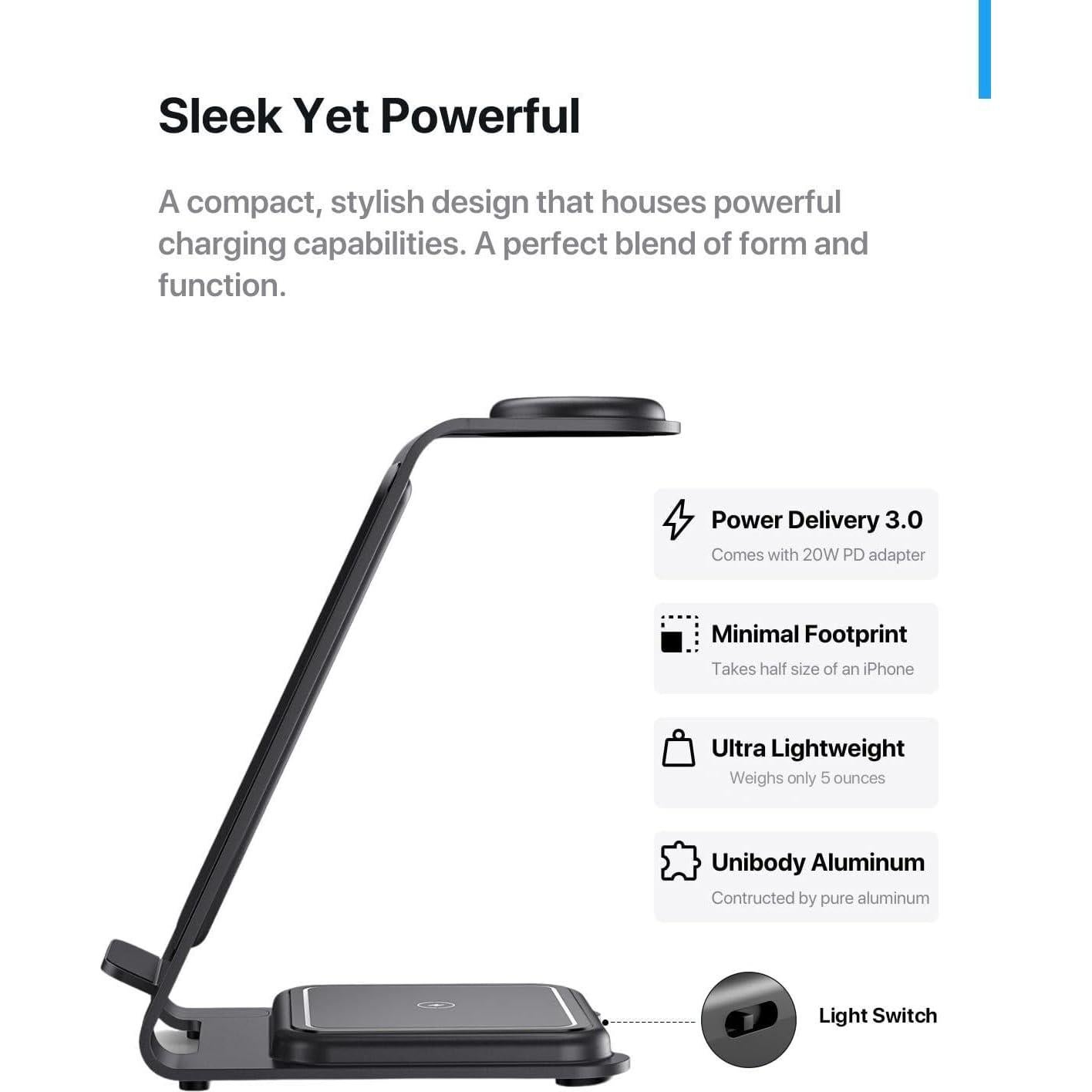 Estación de Carga Inalámbrica 3 en 1 Intoval Gris