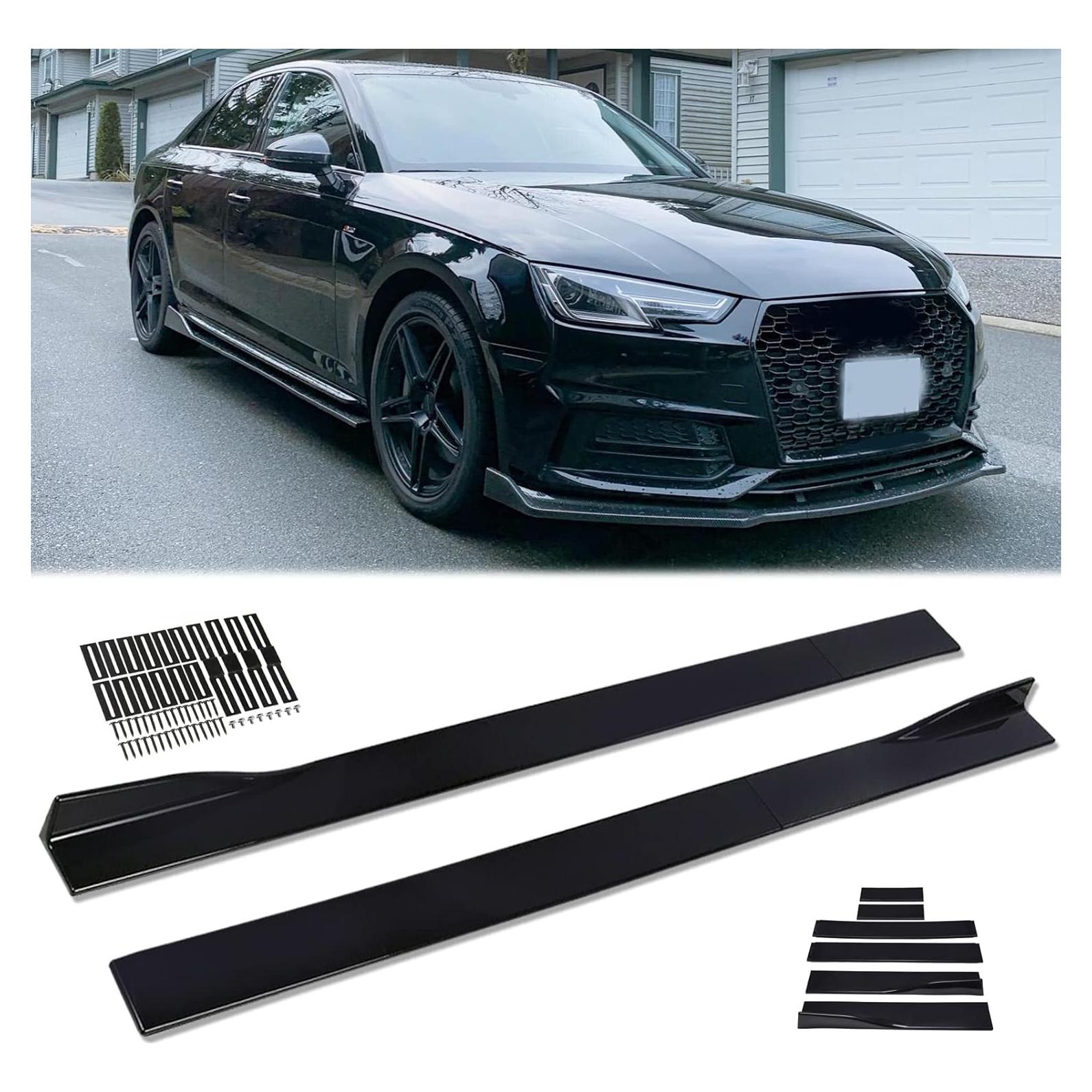 Falda Lateral Universal JMTBNO 2.2M Negro ABS para Autos