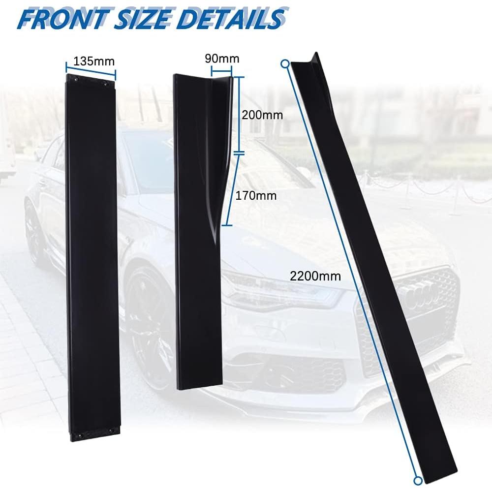 Falda Lateral Universal JMTBNO 2.2M Negro ABS para Autos